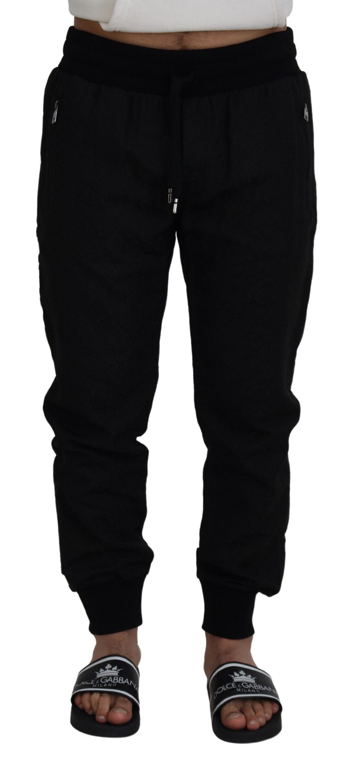 Dolce &amp; Gabbana Pantalon de jogging noir élégant pour l'homme moderne