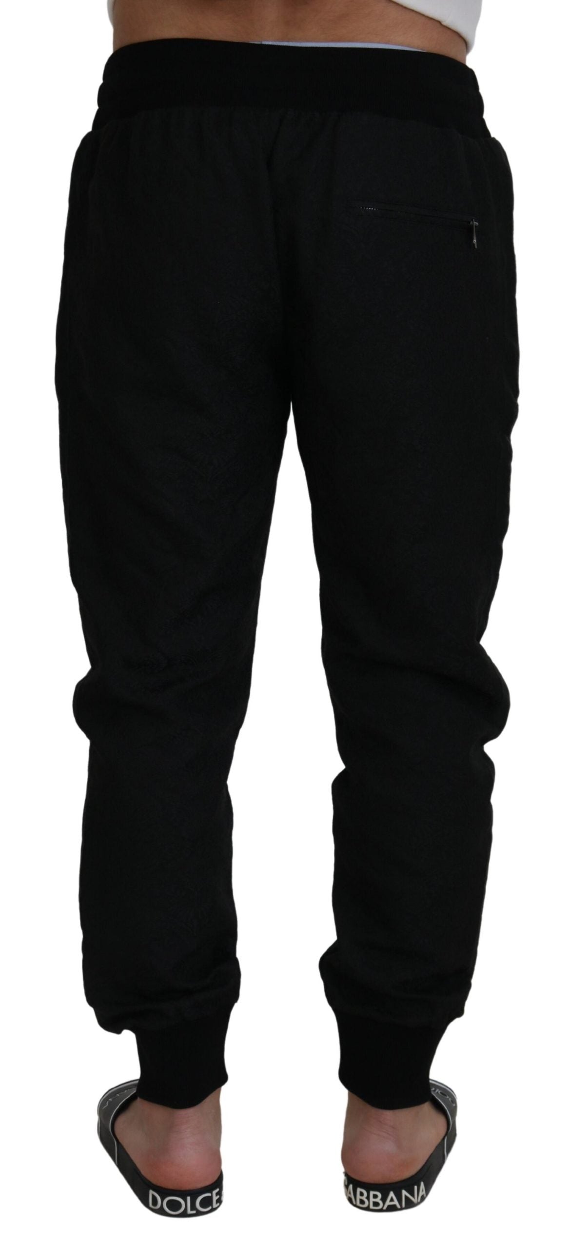 Dolce &amp; Gabbana Pantalon de jogging noir élégant pour l'homme moderne