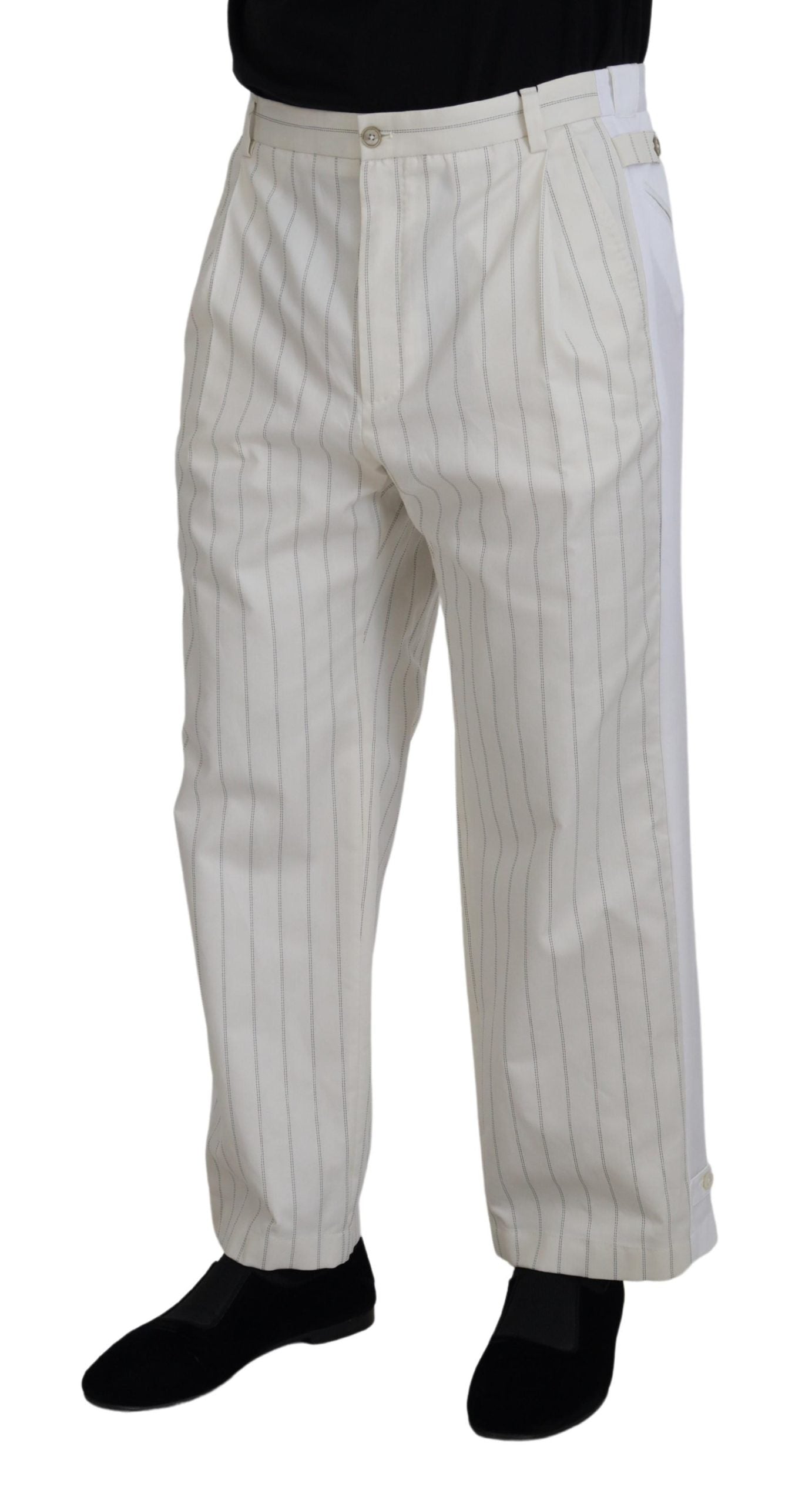 Dolce &amp; Gabbana Pantalon élégant à rayures blanches MainLine