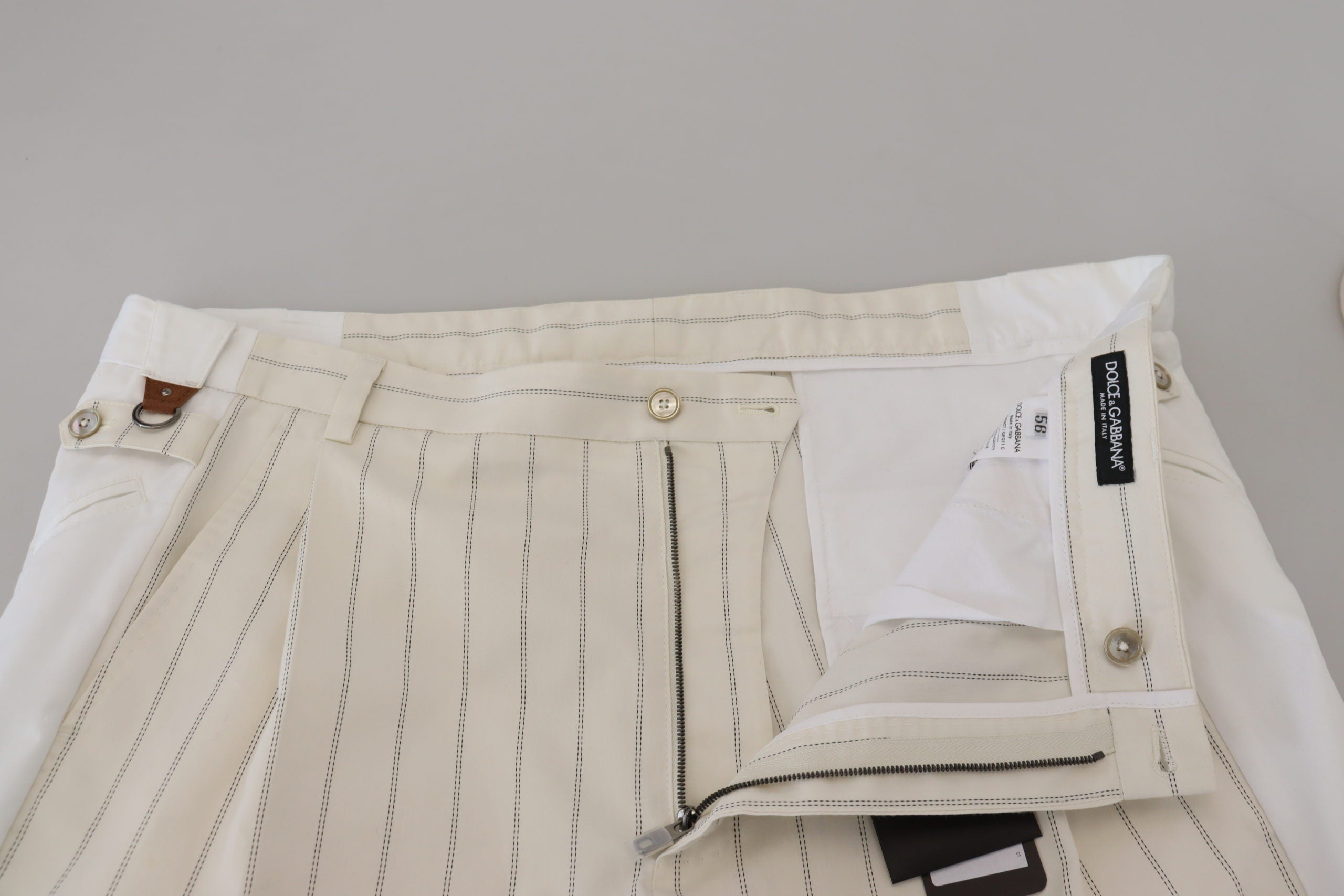 Dolce &amp; Gabbana Pantalon élégant à rayures blanches MainLine