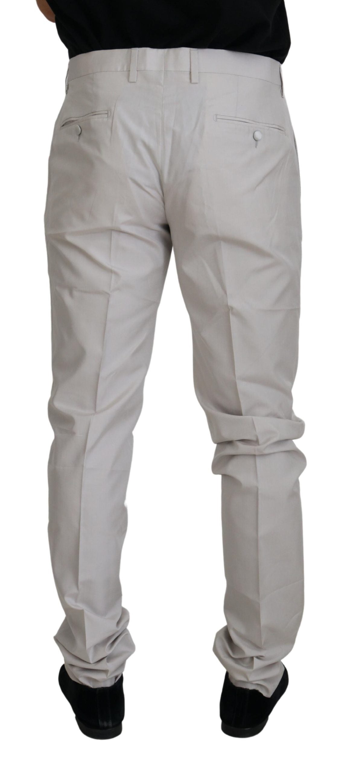 Dolce &amp; Gabbana Pantalon élégant en soie mélangée blanc cassé