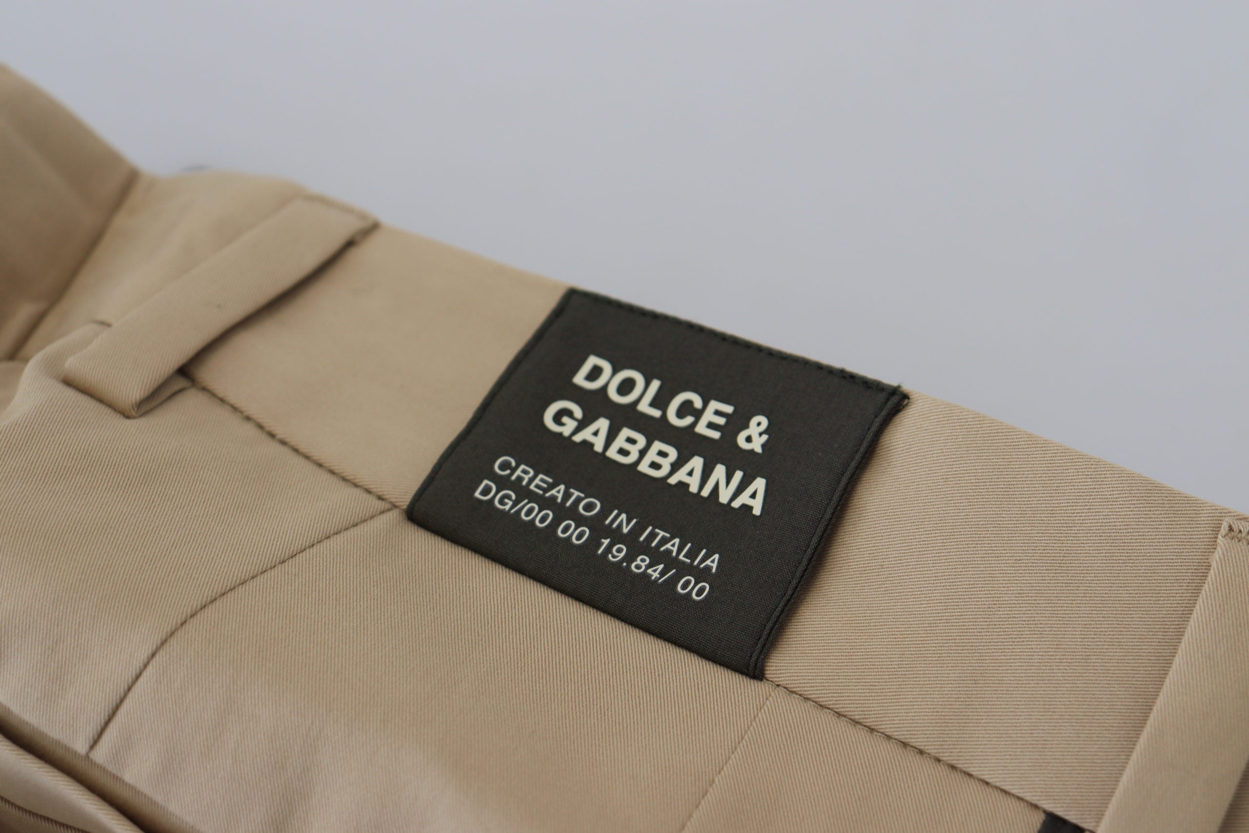 Dolce &amp; Gabbana Pantalon stretch en coton bicolore élégant