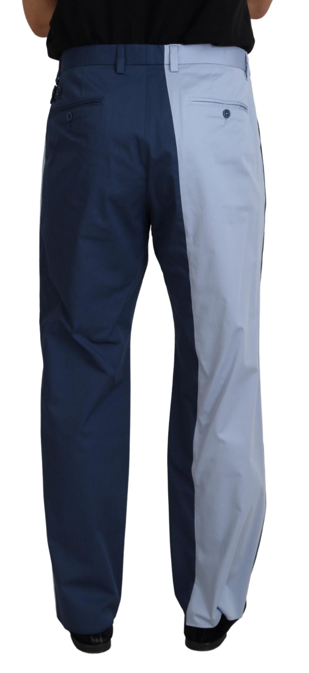 Dolce &amp; Gabbana Pantalon élégant en coton mélangé bleu pour homme