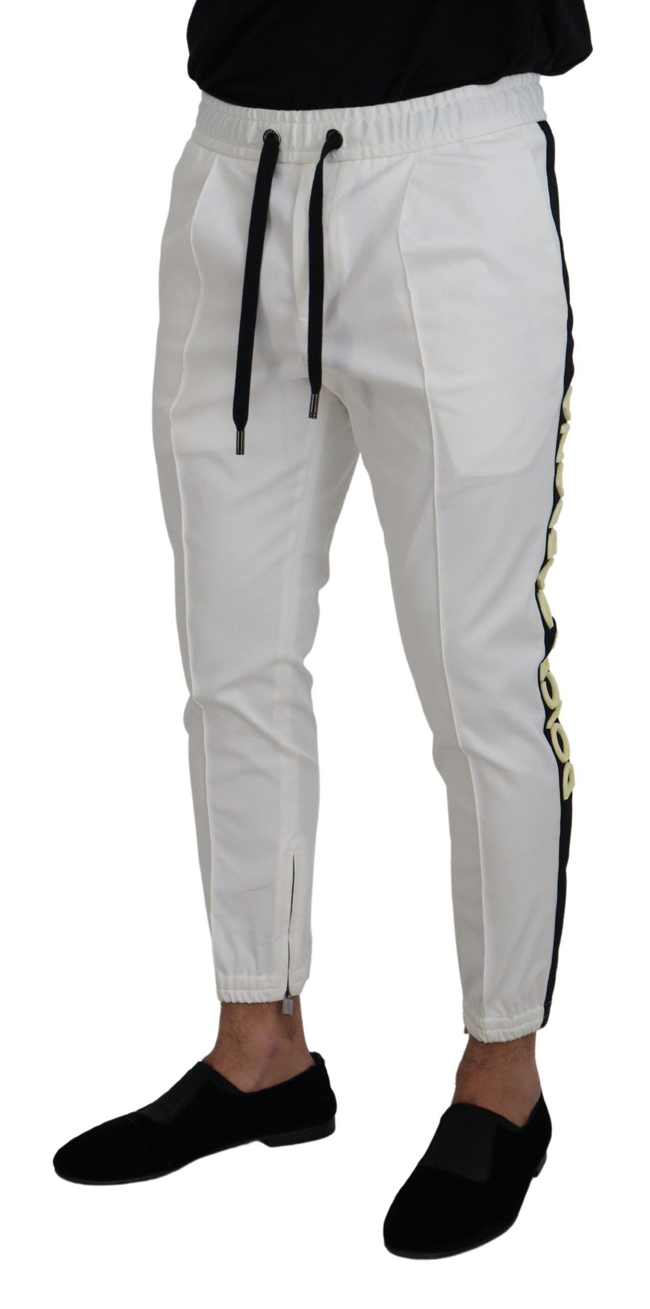 Dolce &amp; Gabbana Pantalon de jogging élégant en coton blanc