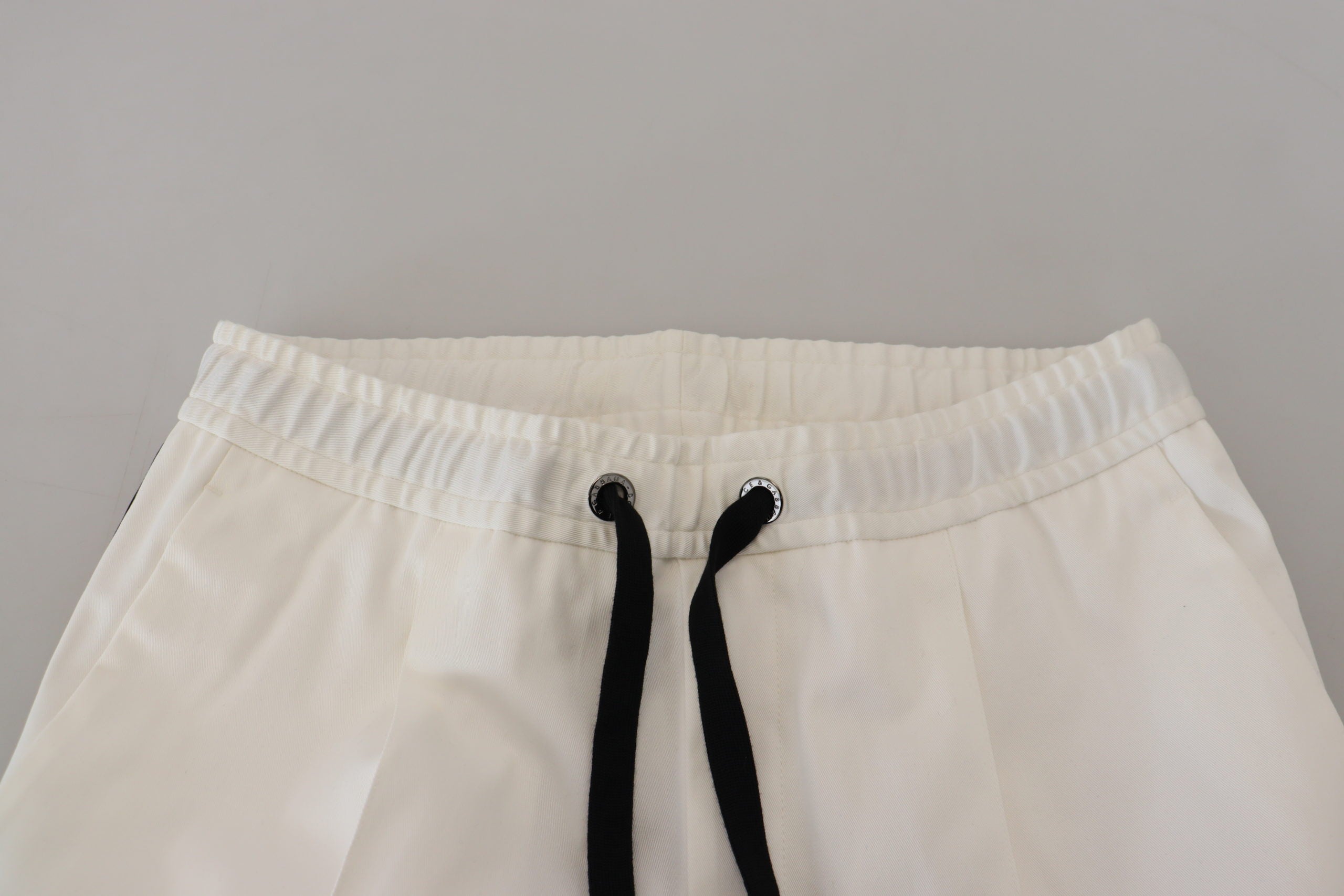 Dolce &amp; Gabbana Pantalon de jogging élégant en coton blanc