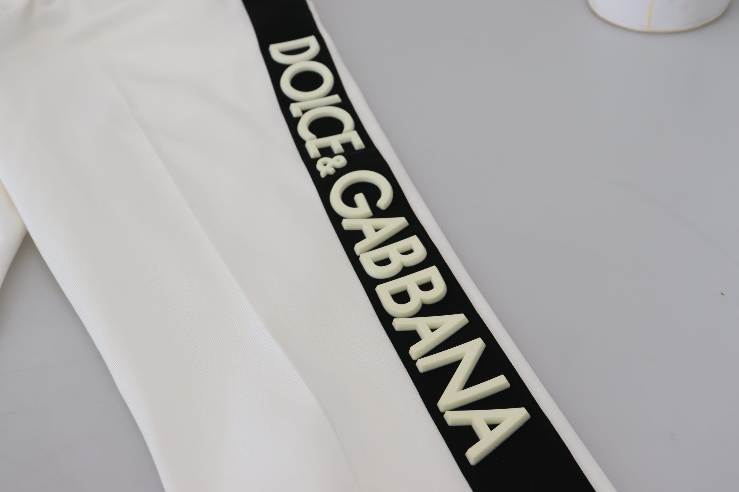 Dolce &amp; Gabbana Pantalon de jogging élégant en coton blanc