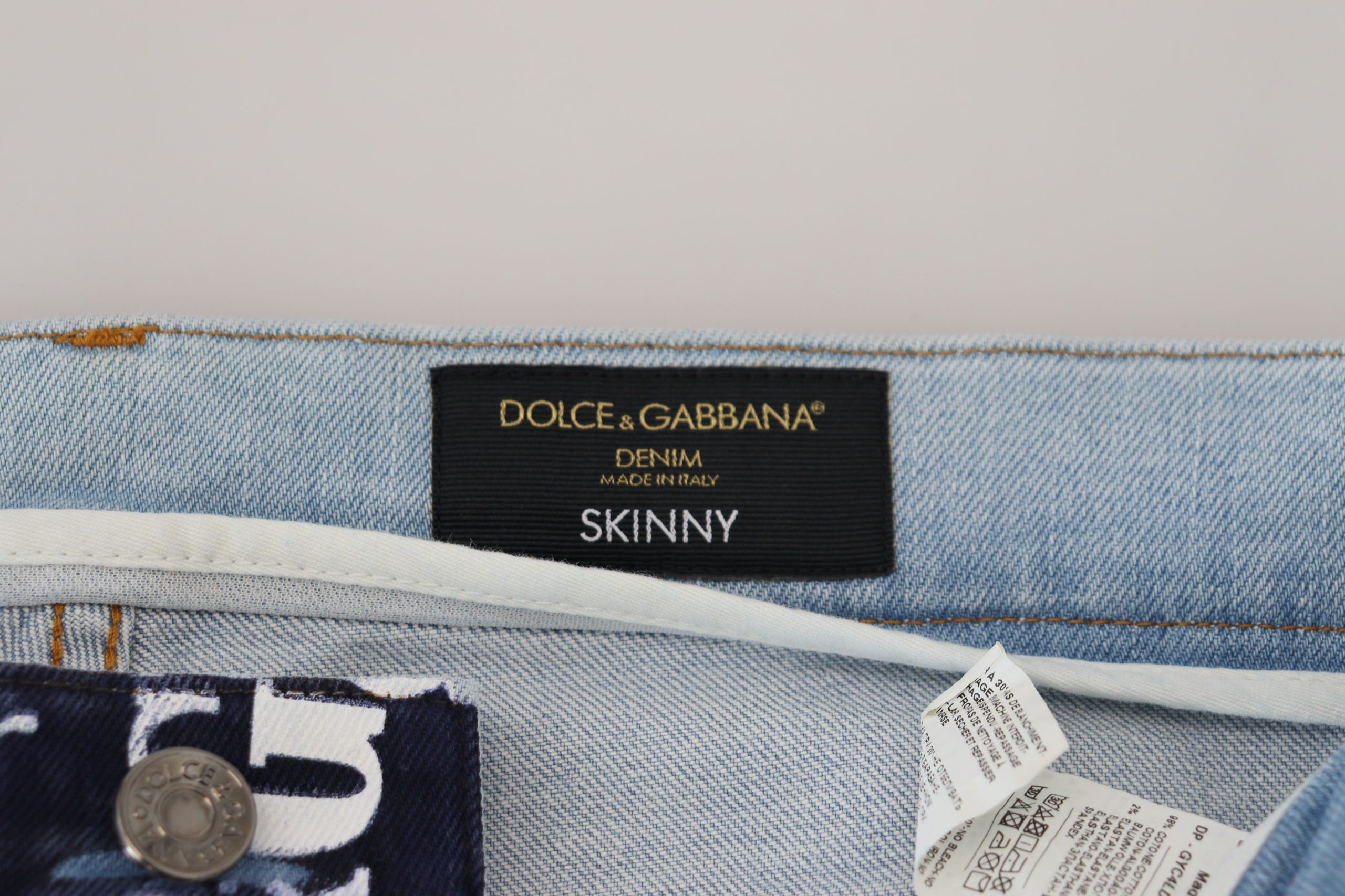 Dolce &amp; Gabbana Pantalon en jean élégant à imprimé couronne