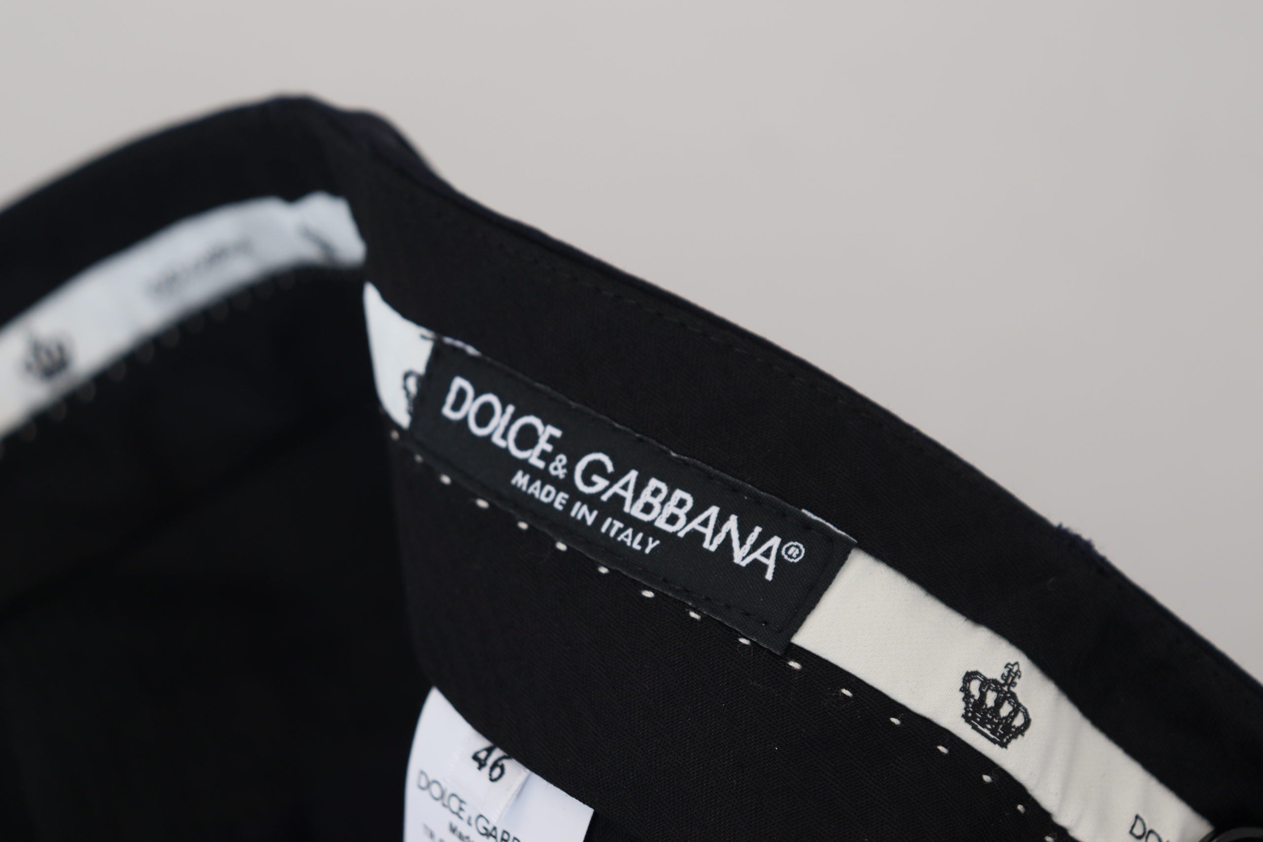 Dolce &amp; Gabbana Pantalon élégant en laine mélangée noire