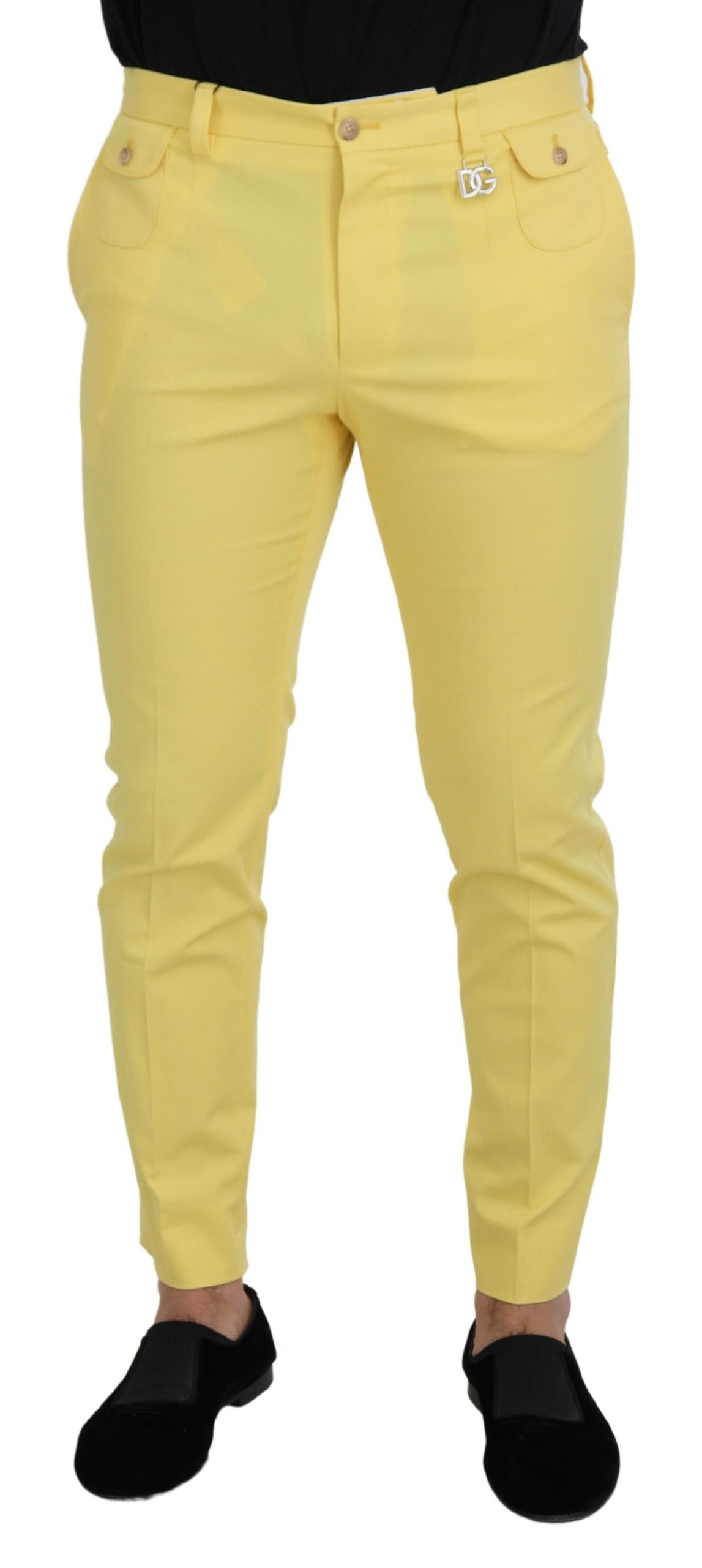 Dolce &amp; Gabbana Pantalon en coton jaune ensoleillé