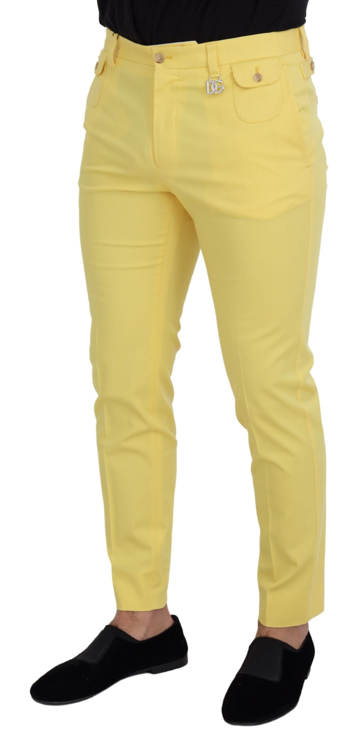 Dolce &amp; Gabbana Pantalon en coton jaune ensoleillé