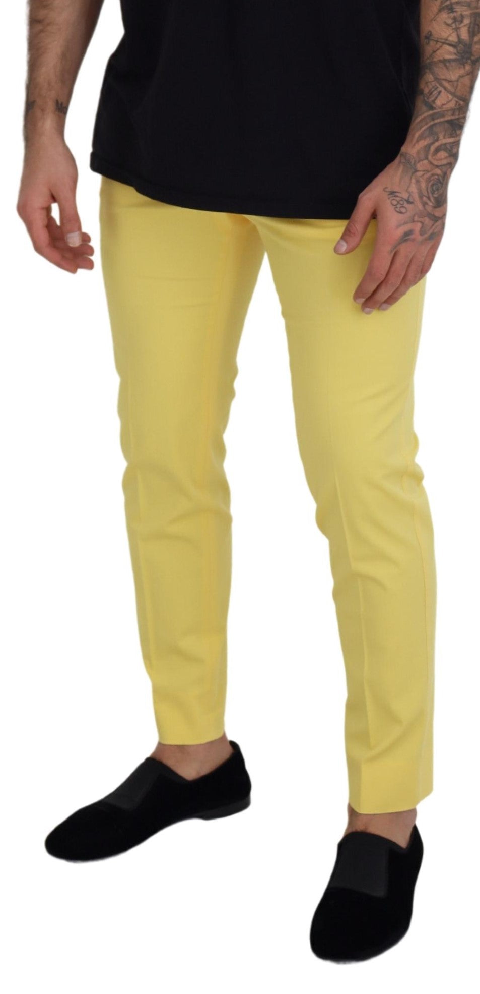 Dolce &amp; Gabbana Pantalon en coton jaune ensoleillé