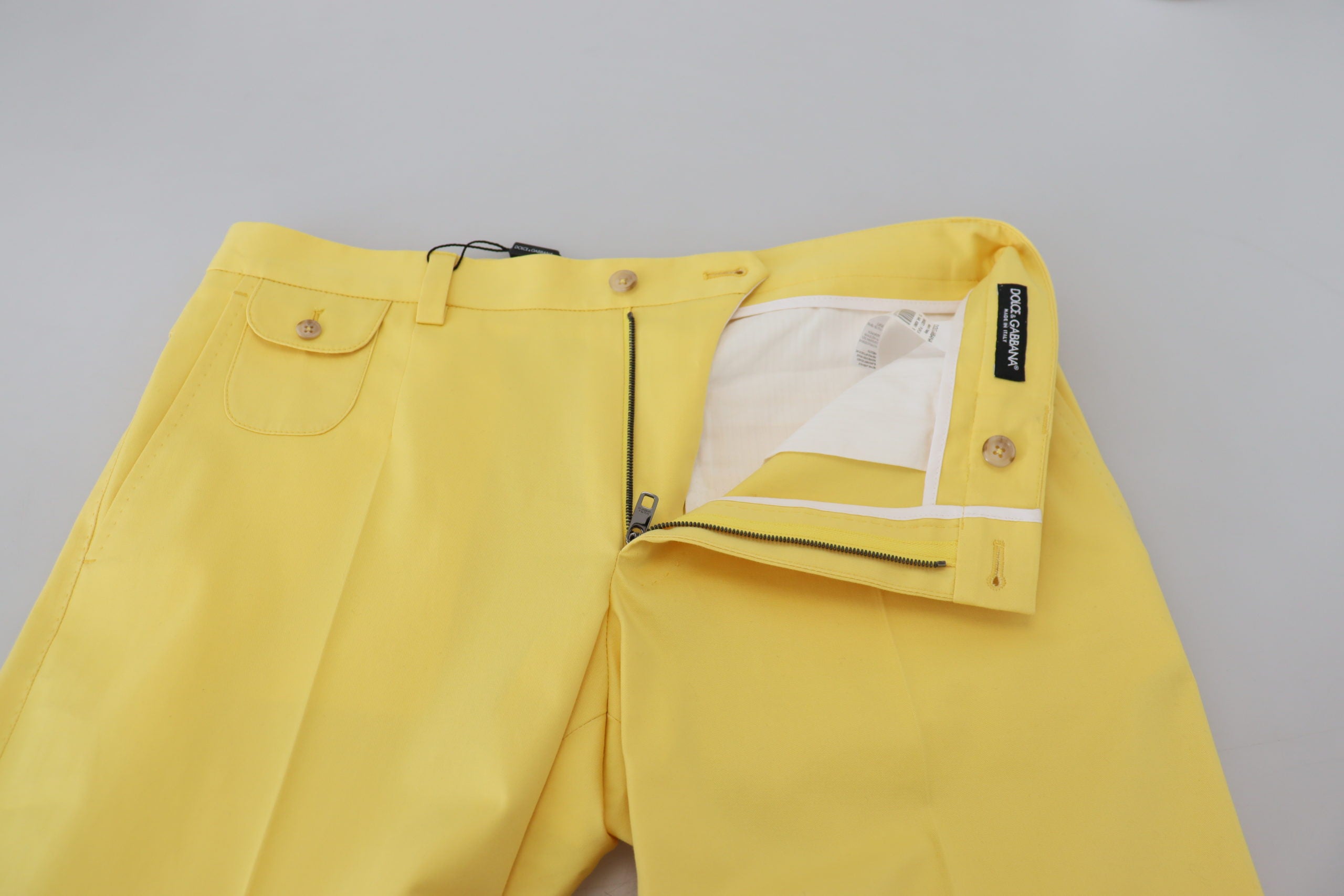 Dolce & Gabbana Sun-Kissed Yellow Cotton Trousers