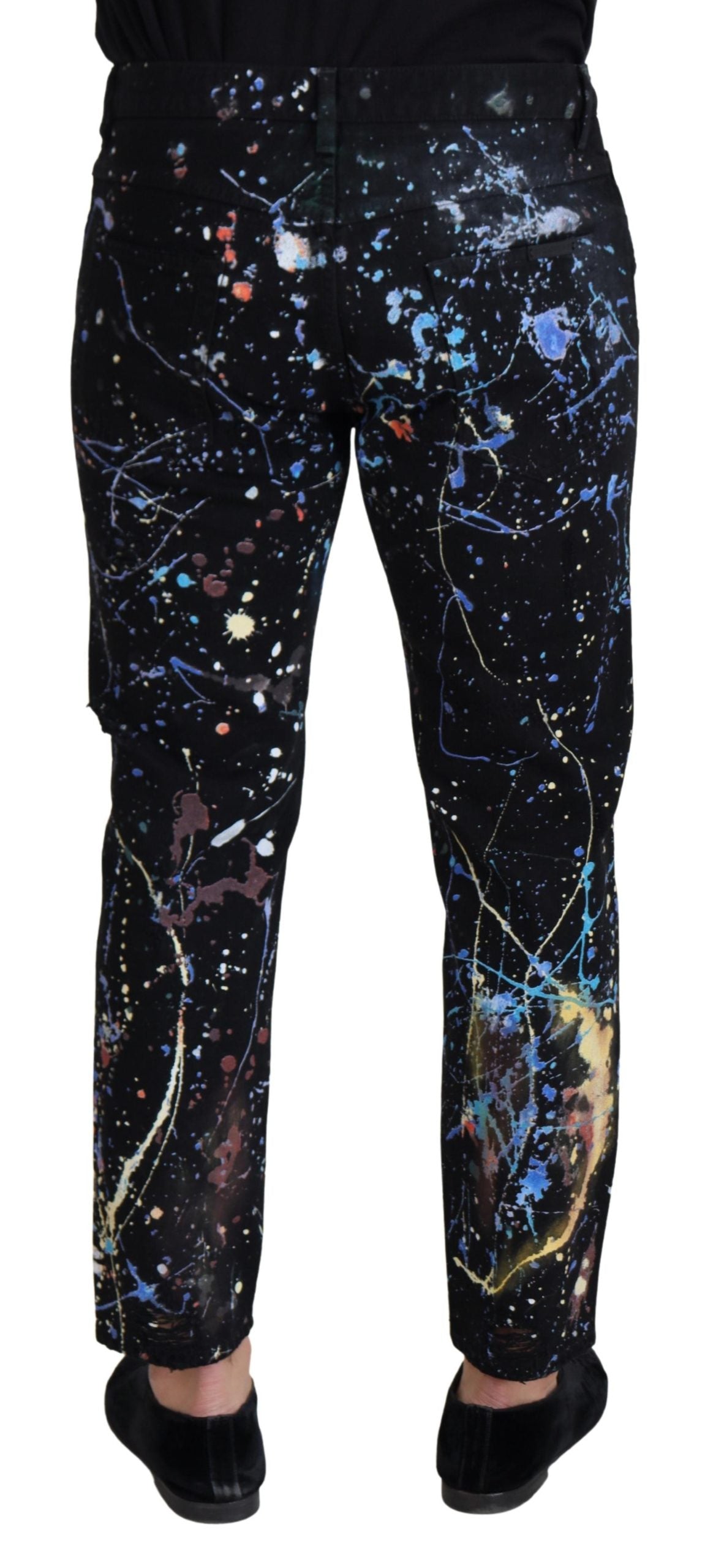 Dolce &amp; Gabbana Pantalon en jean imprimé éclaboussures de couleurs exquises