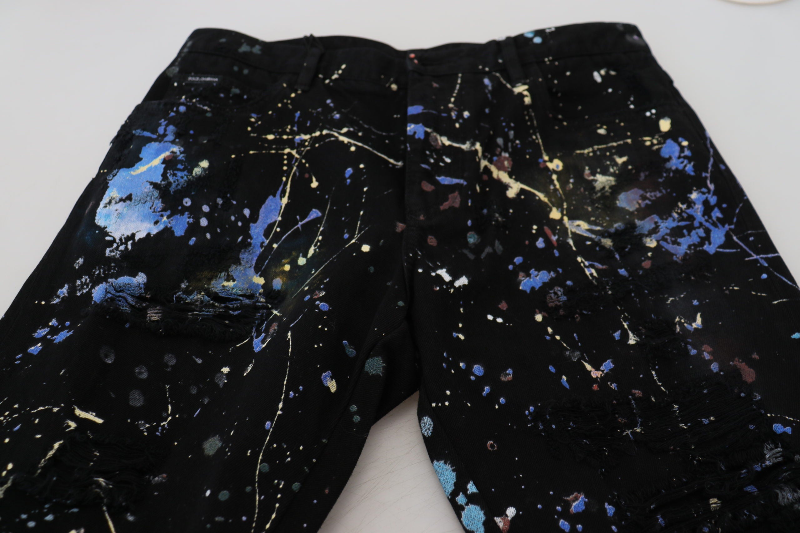 Dolce &amp; Gabbana Pantalon en jean imprimé éclaboussures de couleurs exquises