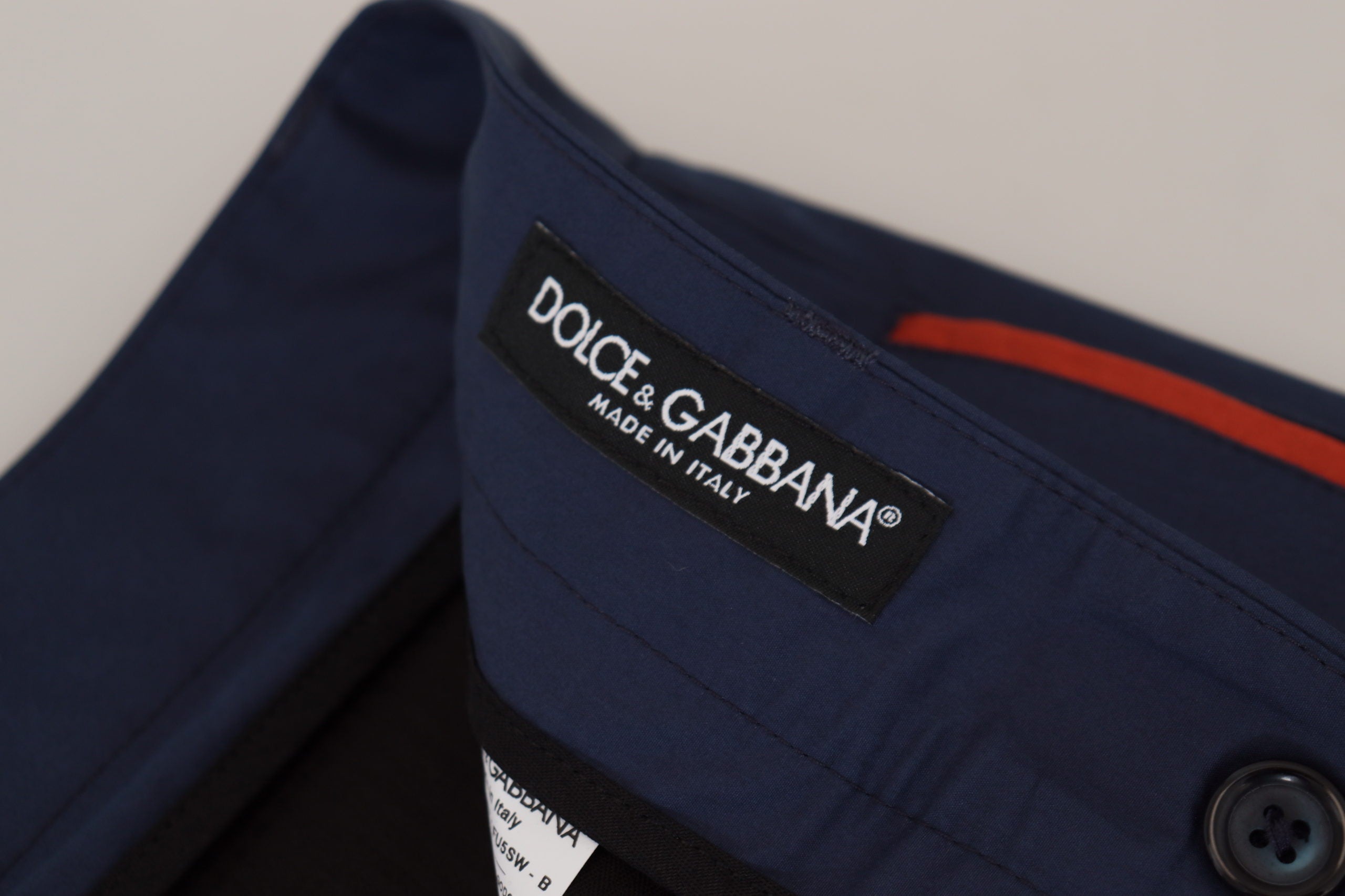 Dolce &amp; Gabbana Pantalon élégant en soie et coton bleu