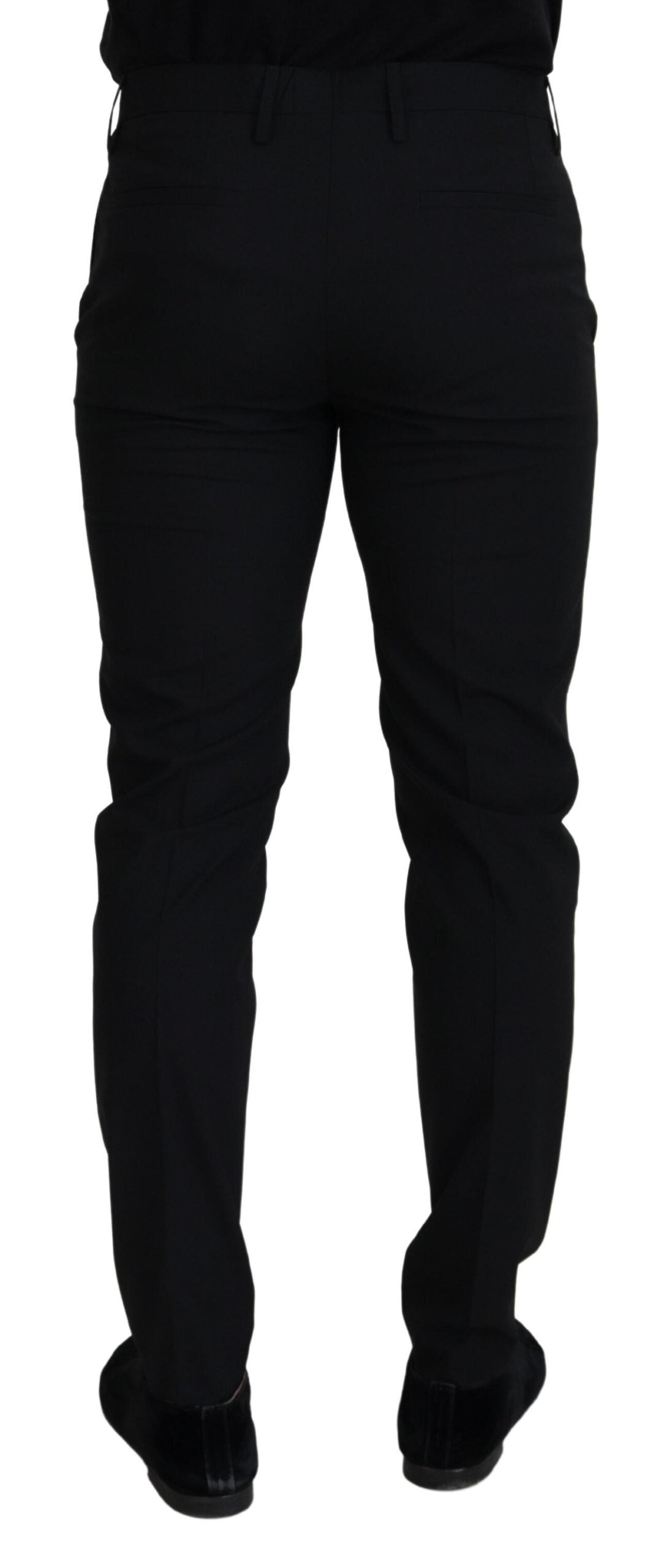 Dolce &amp; Gabbana Pantalon élégant en laine mélangée noire