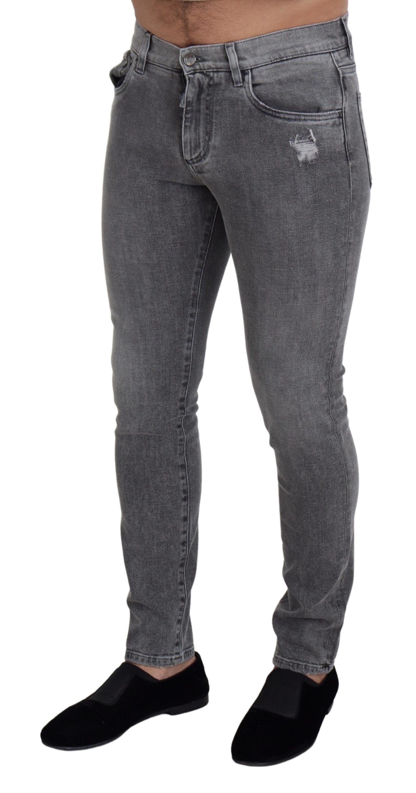 Dolce &amp; Gabbana Chic Pantalon en denim délavé gris