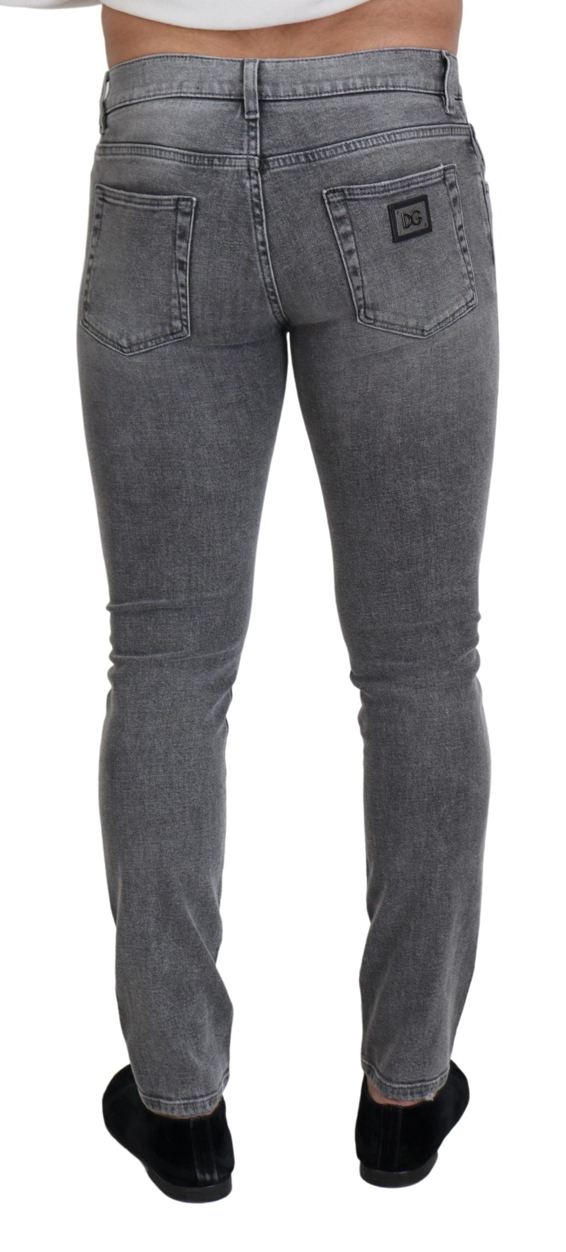 Dolce &amp; Gabbana Chic Pantalon en denim délavé gris