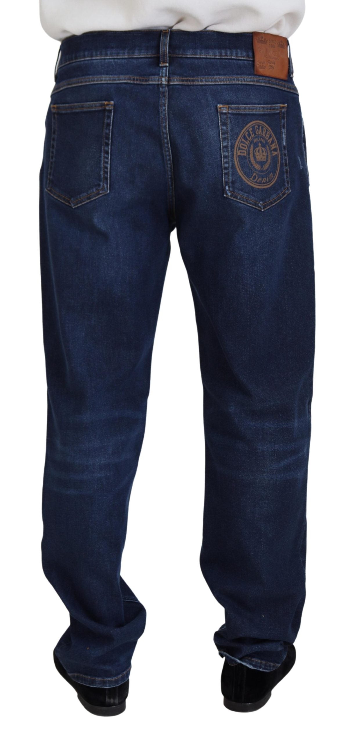 Dolce &amp; Gabbana Pantalon en denim délavé bleu élégant