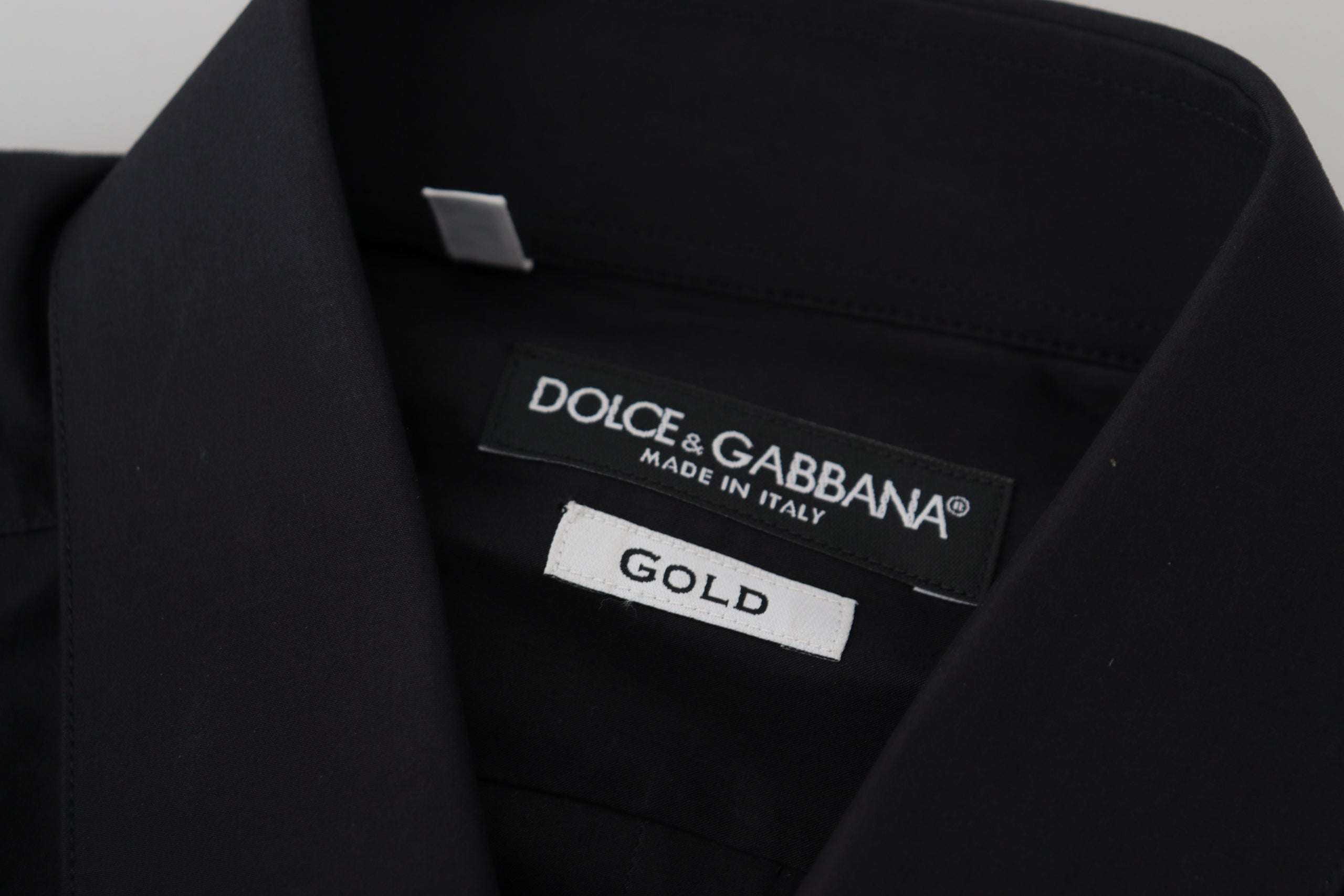 Dolce &amp; Gabbana Chemise habillée élégante en coton noir coupe slim