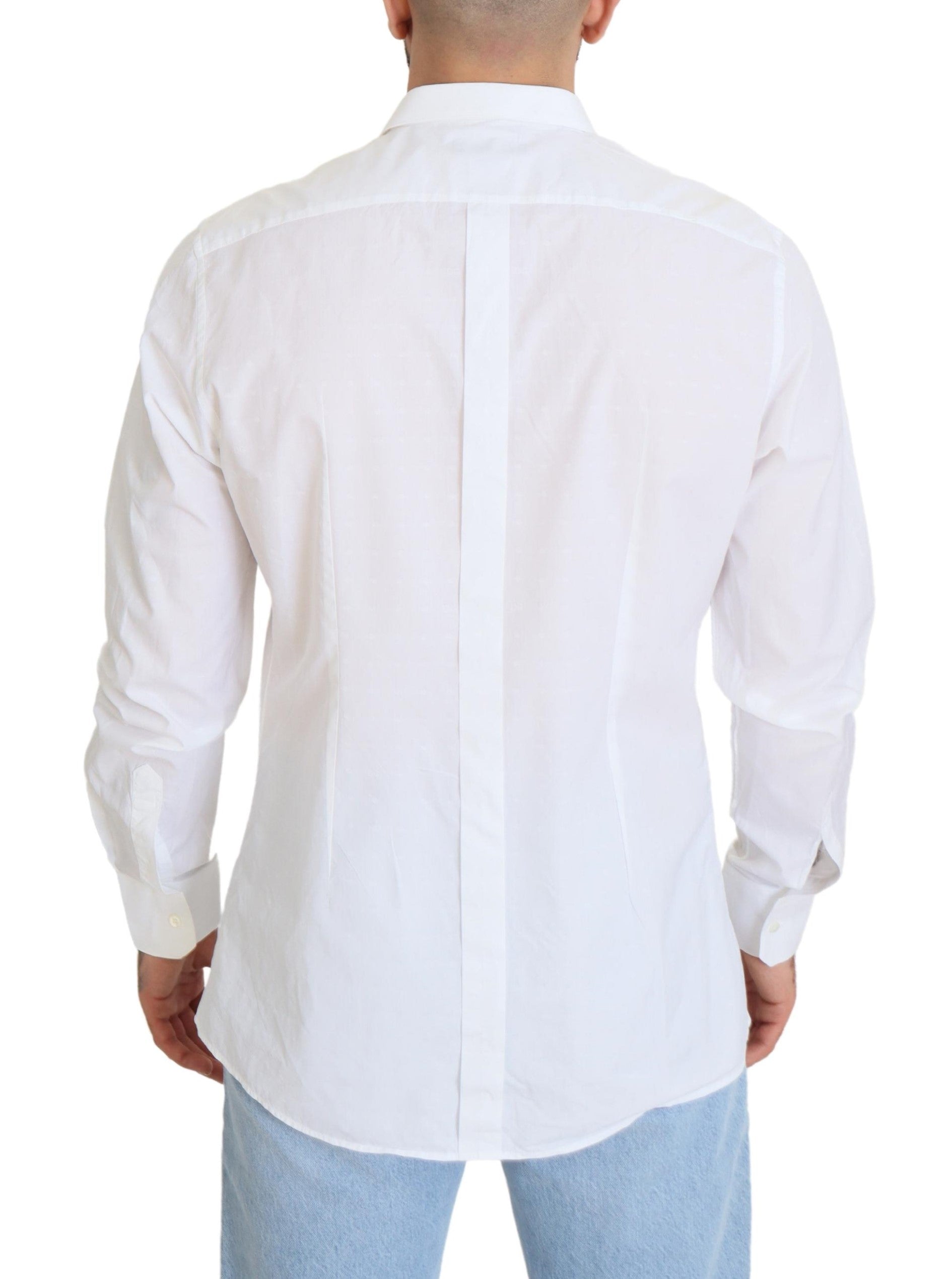 Dolce & Gabbana Elegance Reimagined White Cotton Dress Shirt