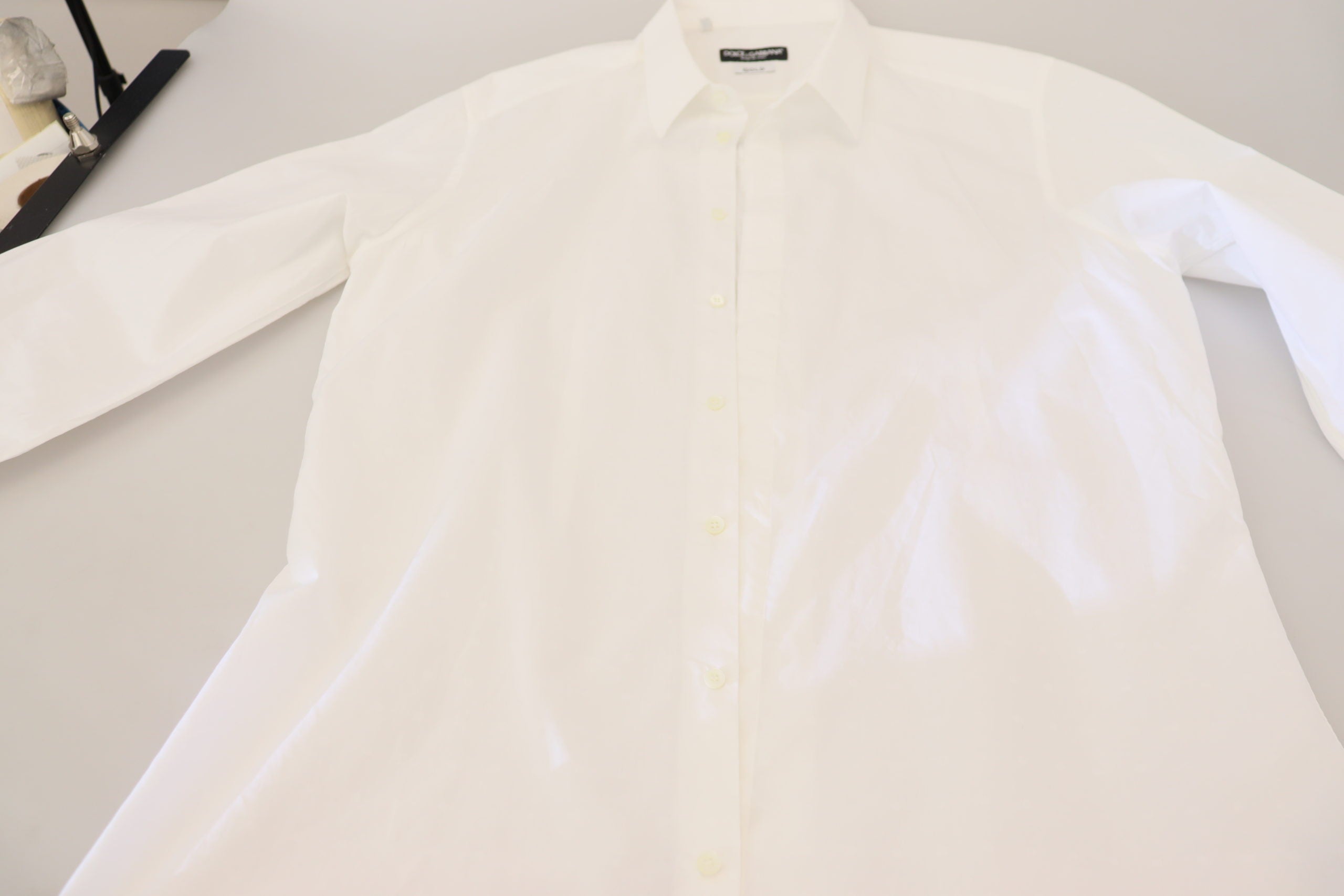 Chemise habillée en coton blanc réinventée Dolce &amp; Gabbana Elegance