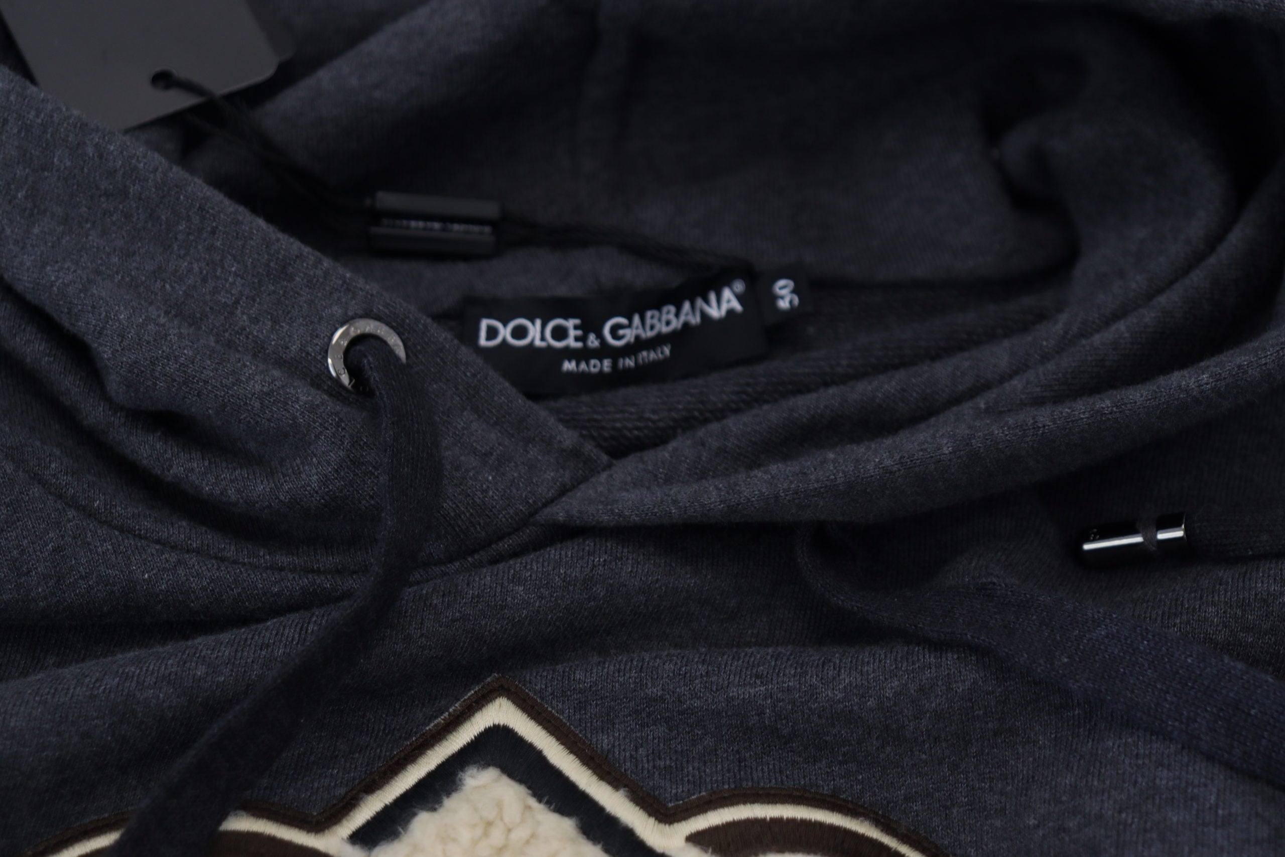 Dolce &amp; Gabbana Sweat-shirt à capuche en coton gris élégant