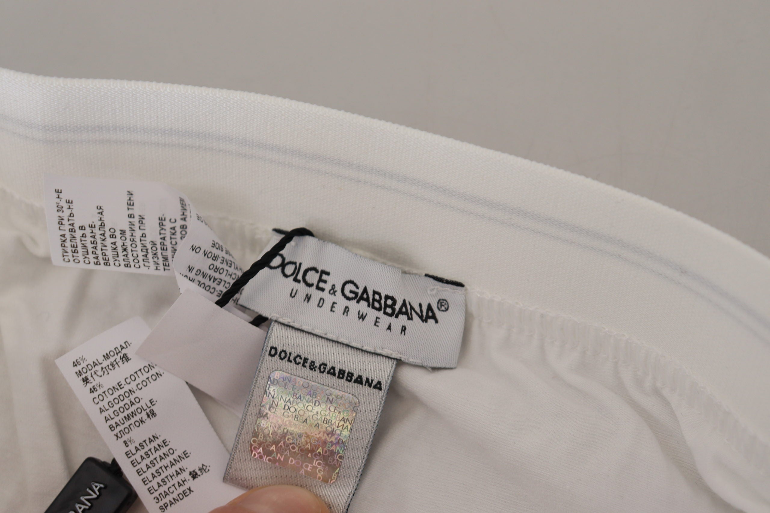 Dolce &amp; Gabbana Boxer élégant en coton mélangé blanc