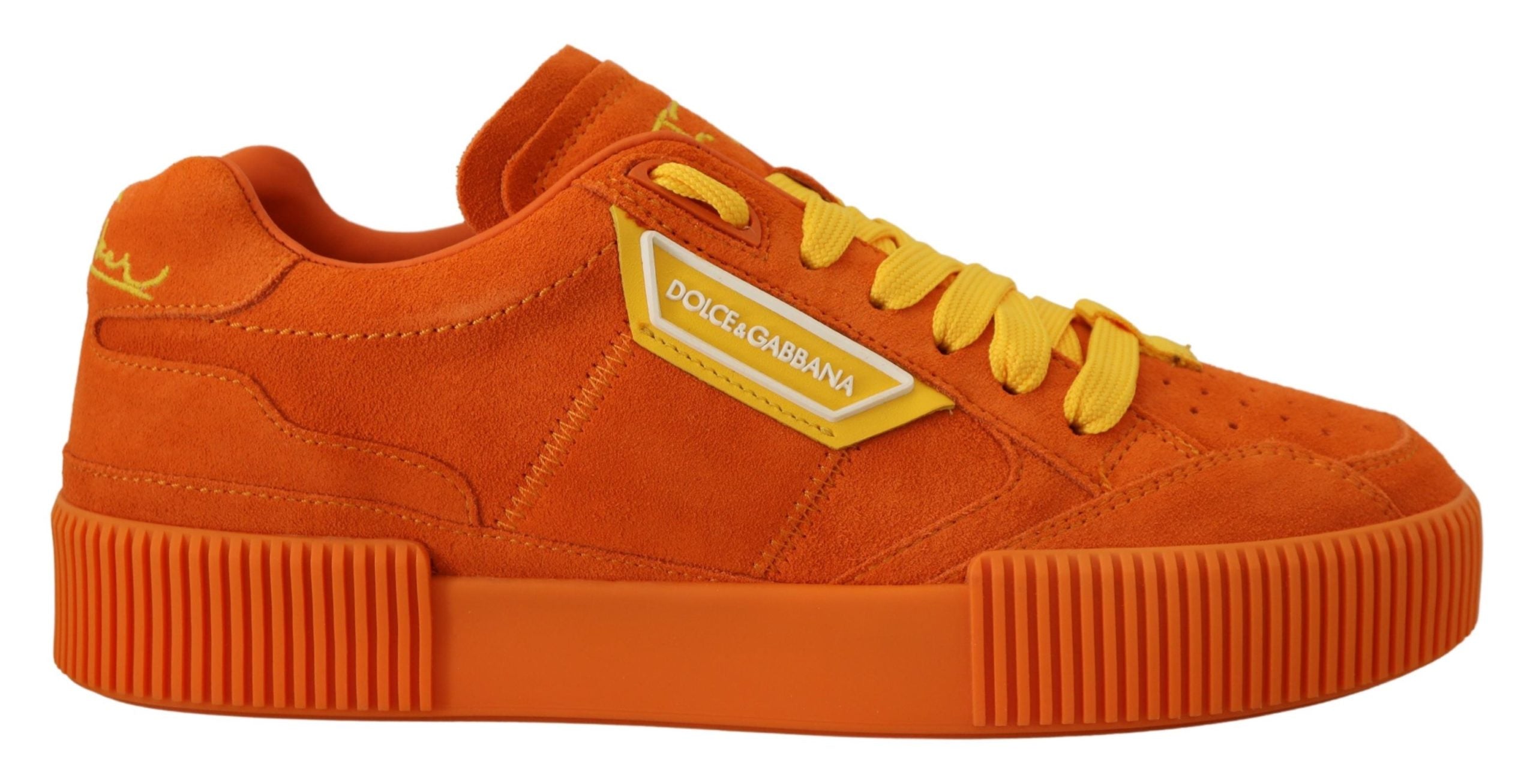 Dolce &amp; Gabbana Chic Baskets à lacets en daim orange