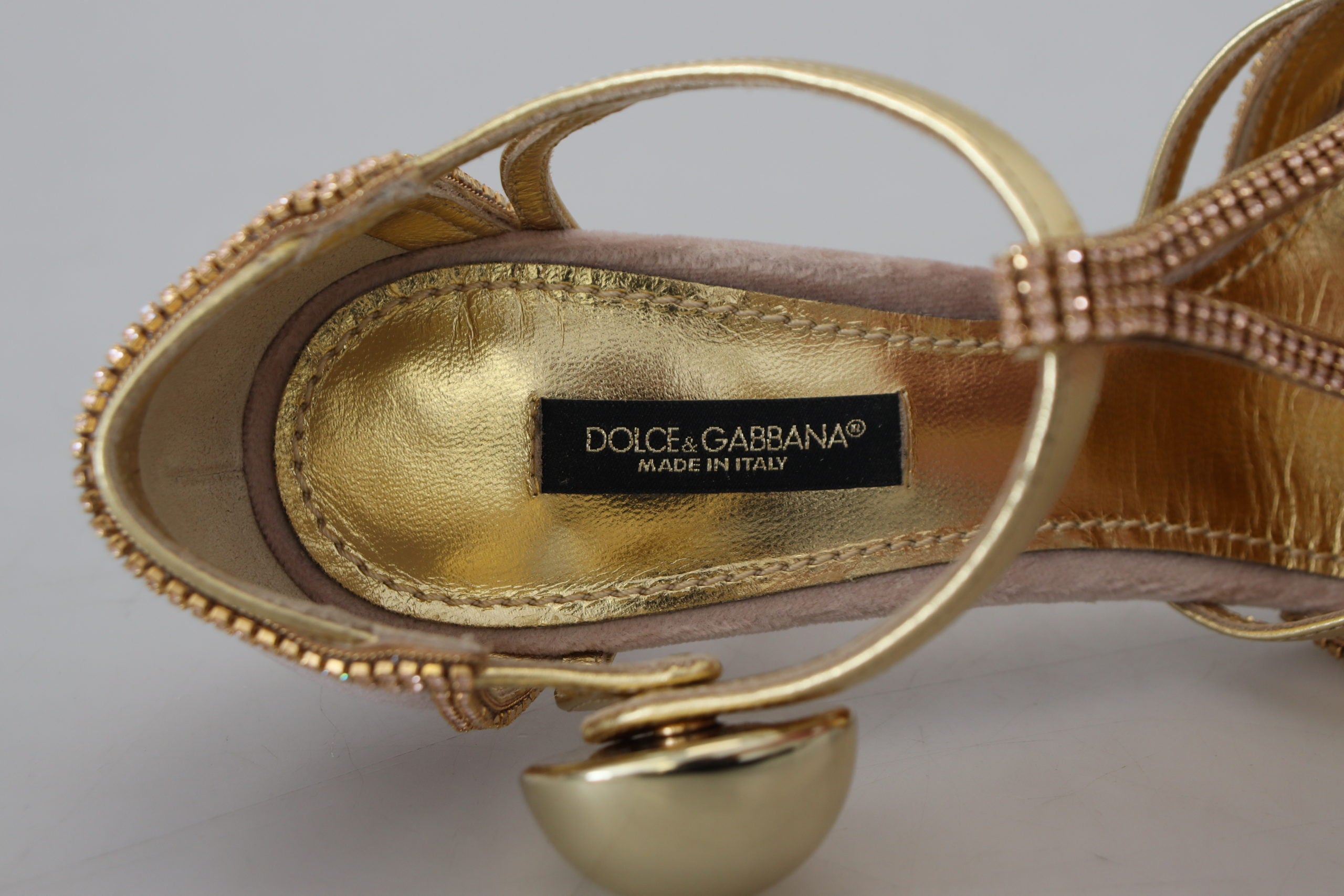 Dolce &amp; Gabbana Escarpins élégants en cristal rose avec talons hauts