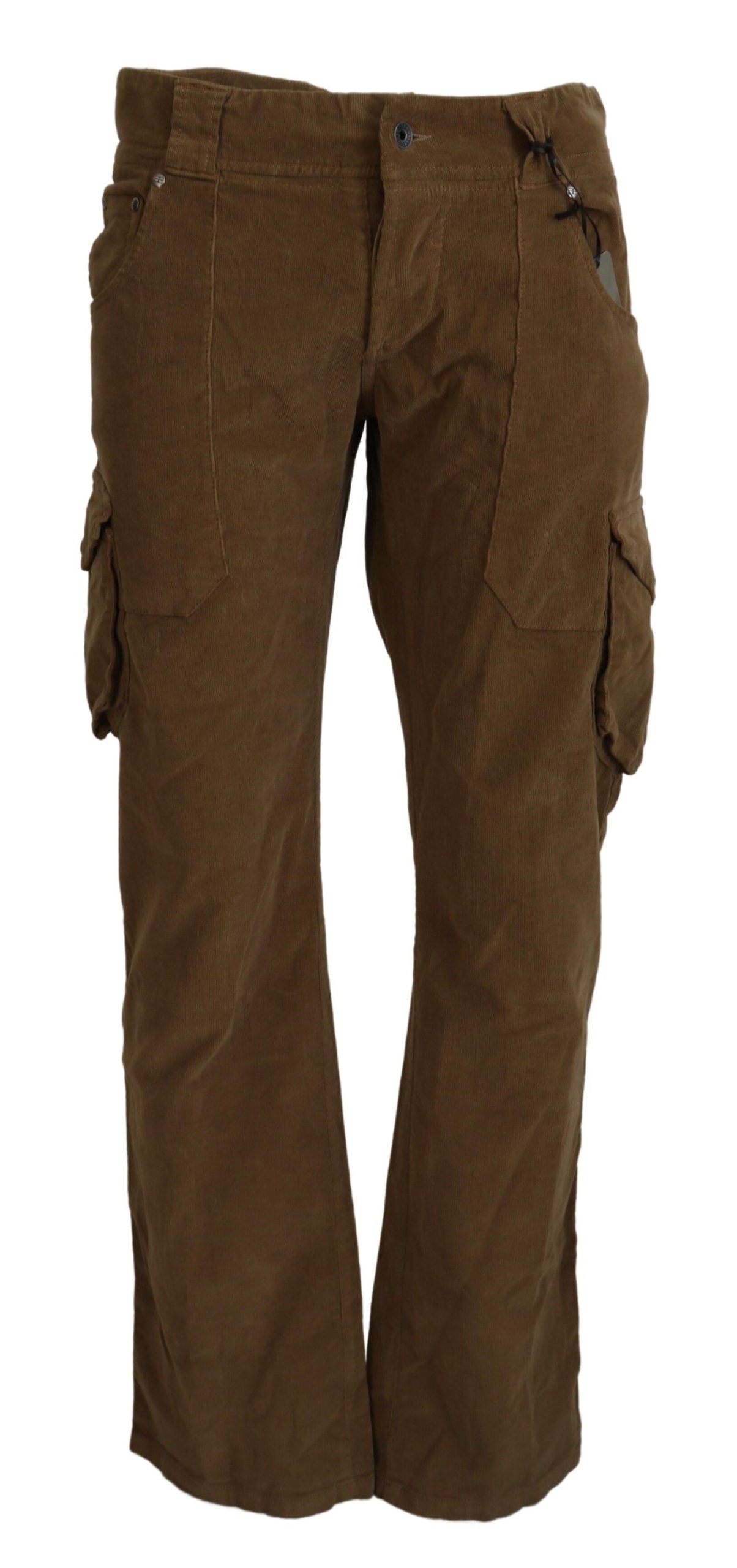 Ermanno Scervino Pantalon cargo chic en velours côtelé marron