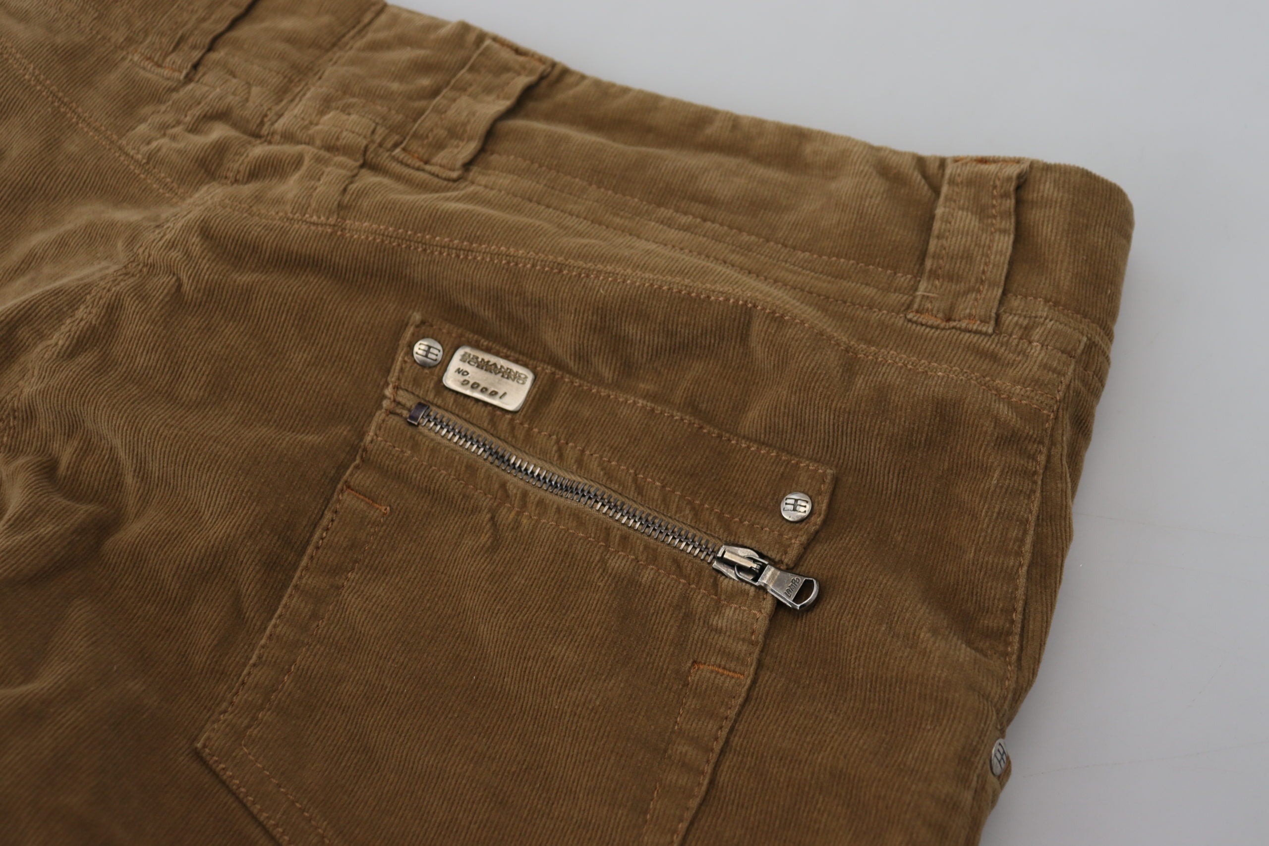 Ermanno Scervino Pantalon cargo chic en velours côtelé marron