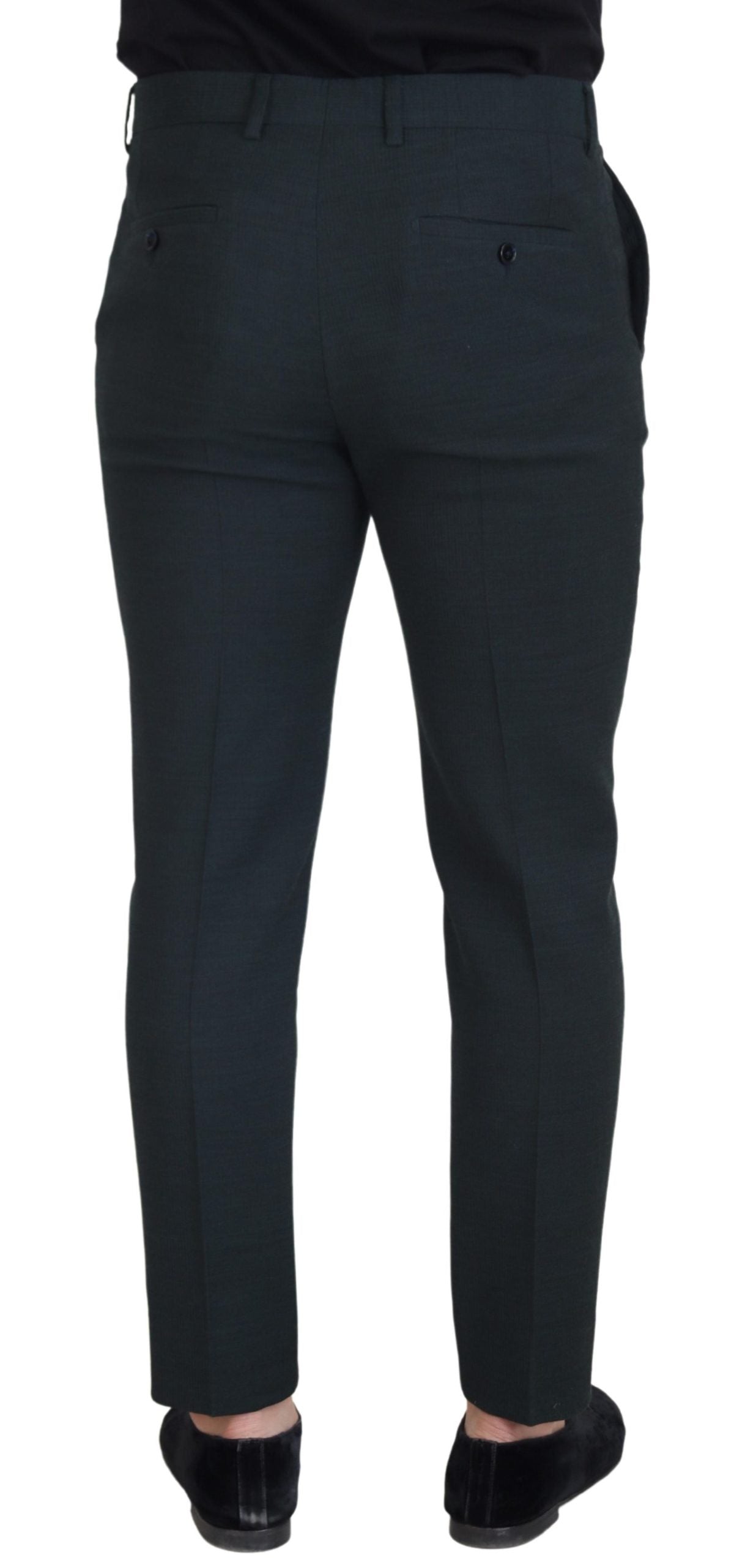 Dolce &amp; Gabbana Pantalon élégant en laine vierge bleue