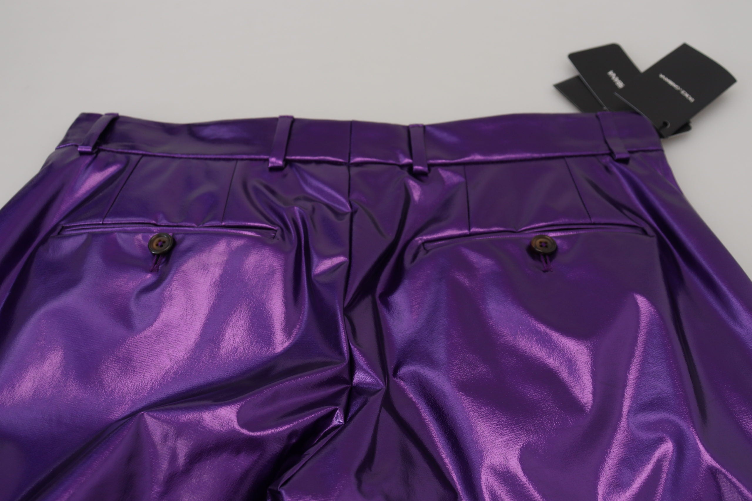 Dolce &amp; Gabbana Pantalon coupe droite élégant violet brillant