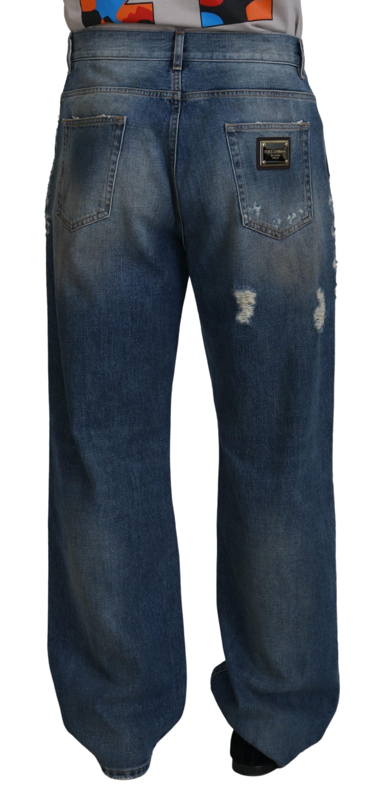 Dolce & Gabbana Stunning Tattered Denim Italian Jeans