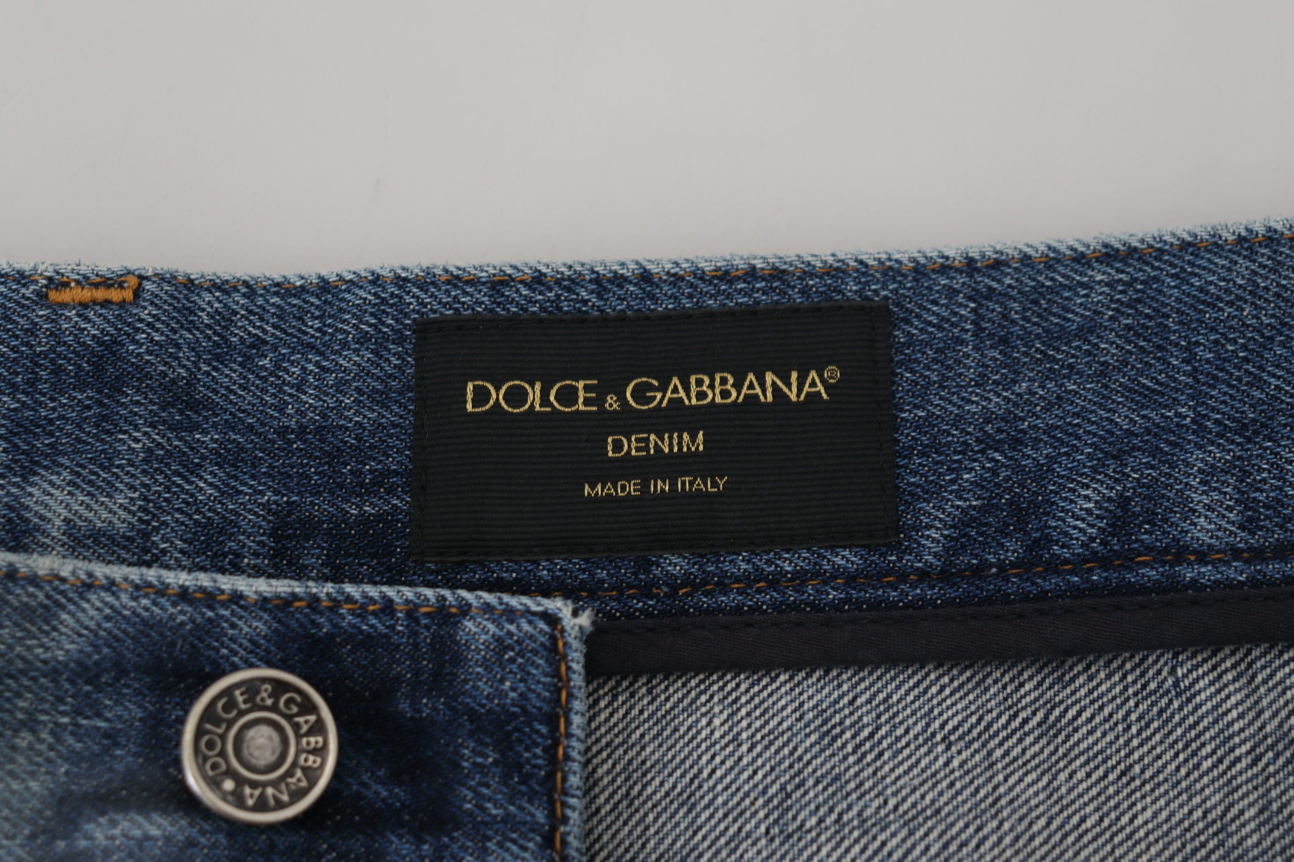 Dolce &amp; Gabbana Superbe jean italien en denim en lambeaux