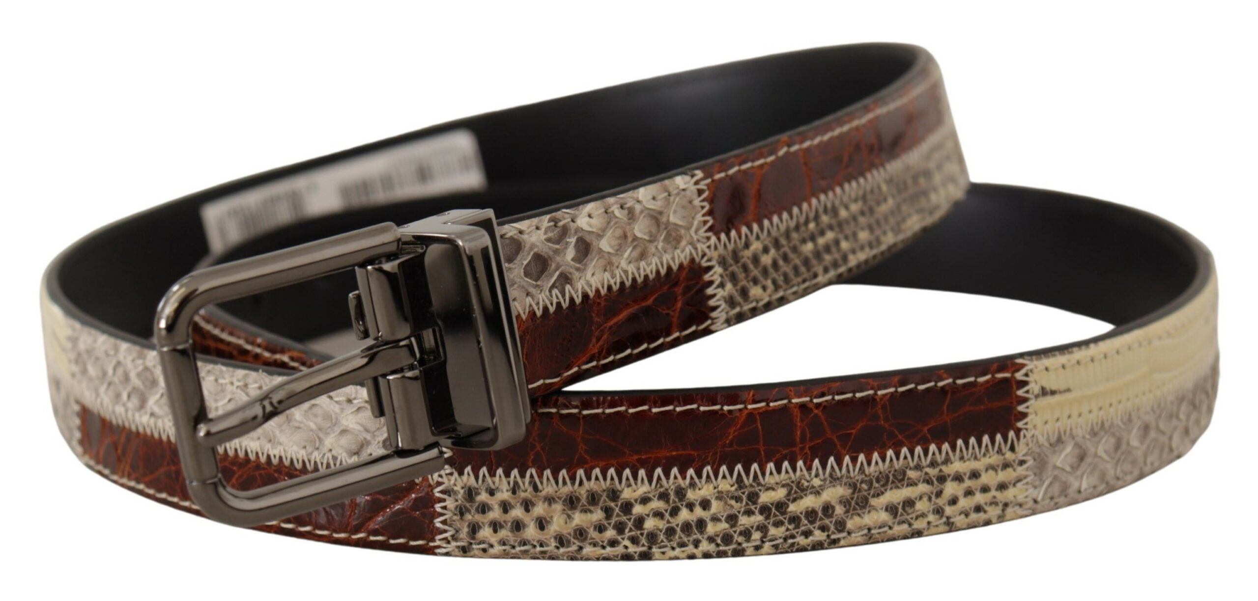 Dolce &amp; Gabbana Ceinture en peau de serpent patchwork multicolore