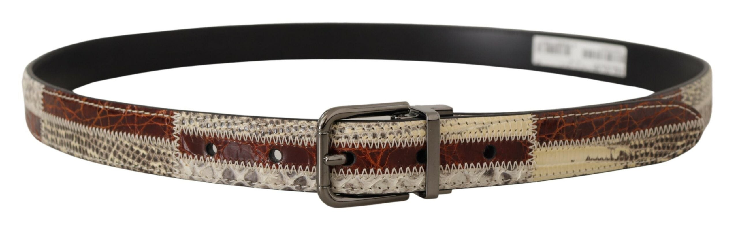 Dolce &amp; Gabbana Ceinture en peau de serpent patchwork multicolore