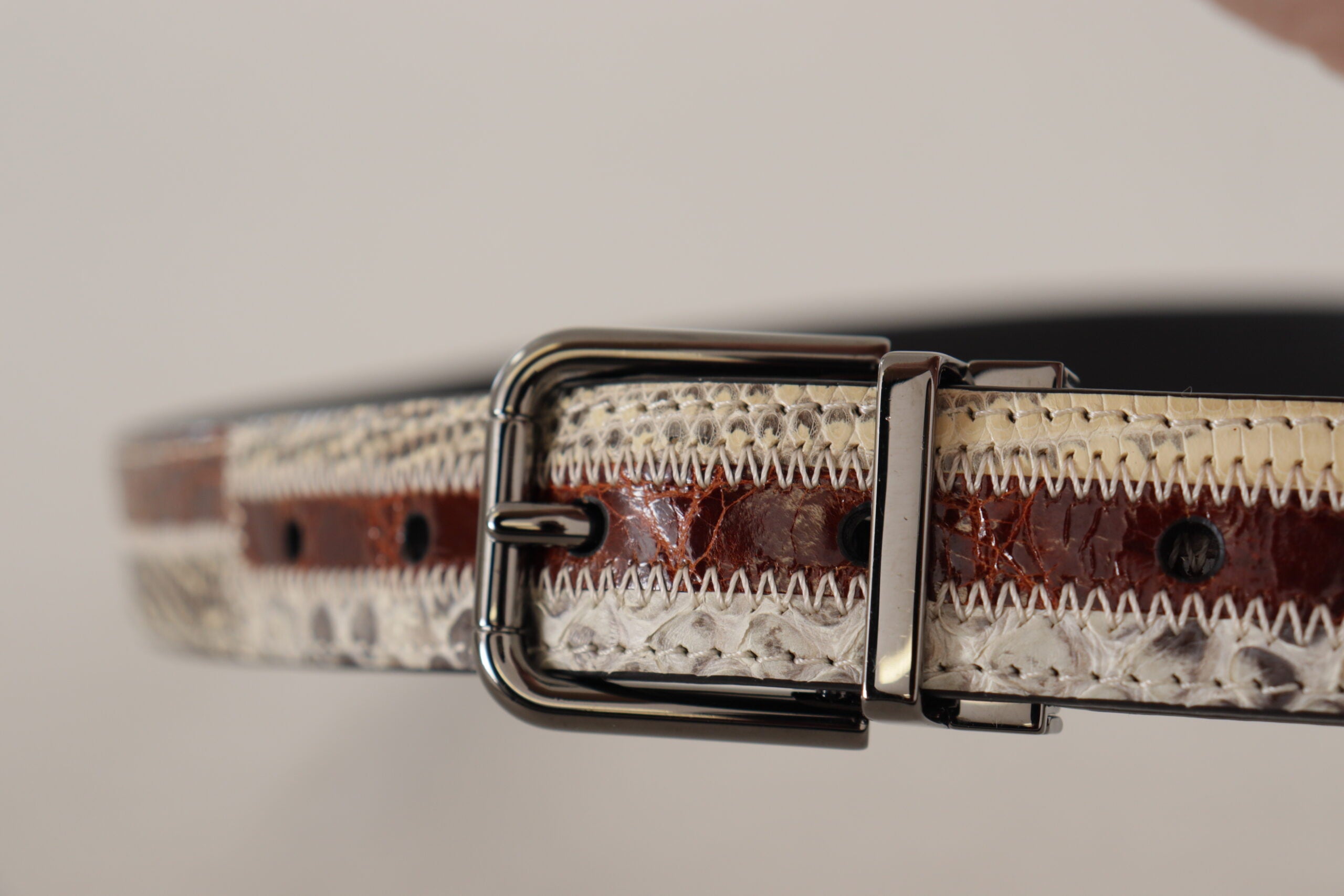 Dolce &amp; Gabbana Ceinture en peau de serpent patchwork multicolore