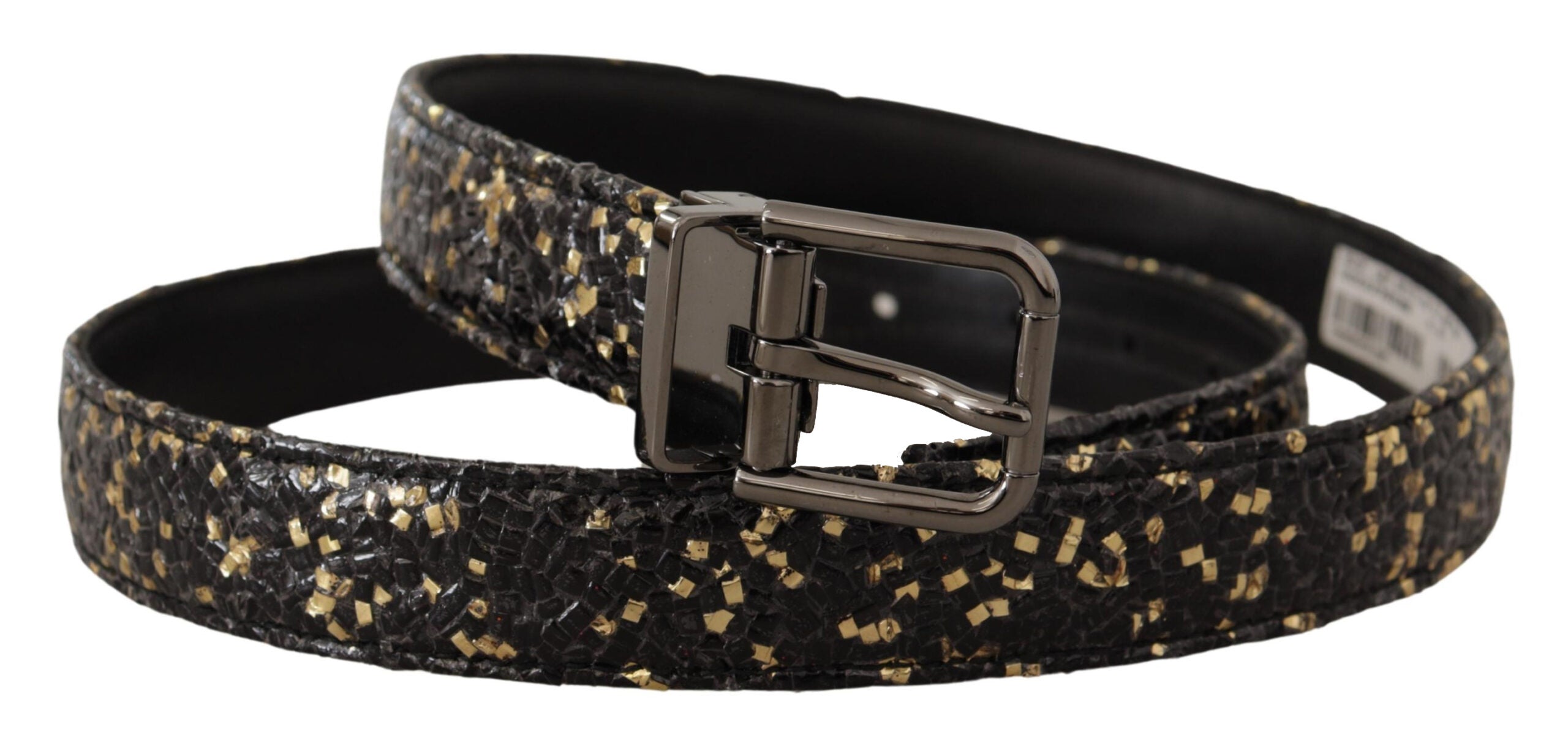 Dolce &amp; Gabbana Ceinture élégante en cuir italien avec détail couronne