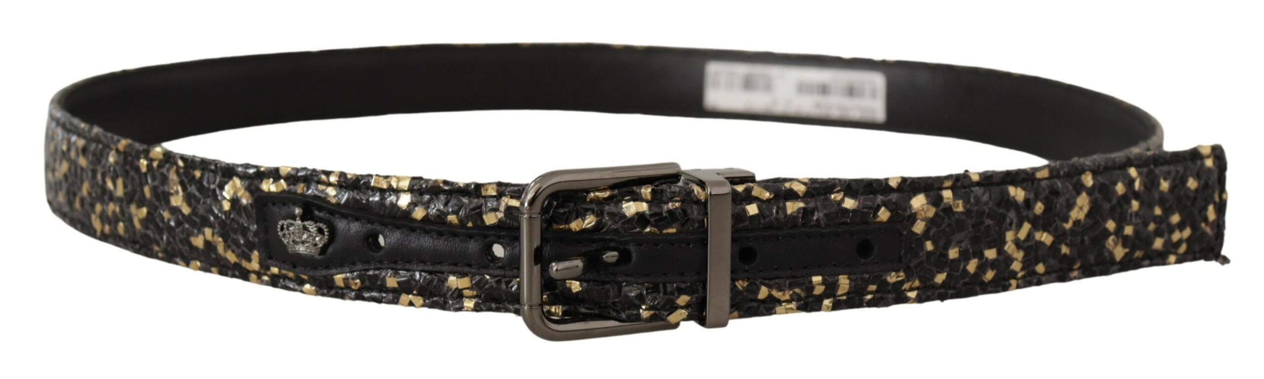 Dolce &amp; Gabbana Ceinture élégante en cuir italien avec détail couronne