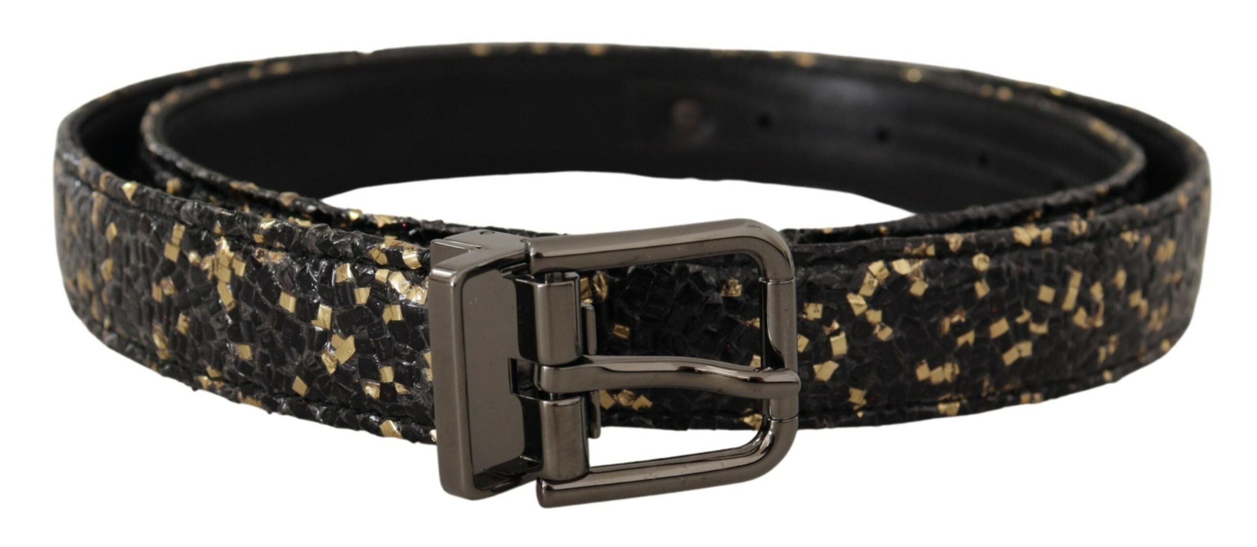 Dolce &amp; Gabbana Ceinture élégante en cuir italien avec détail couronne