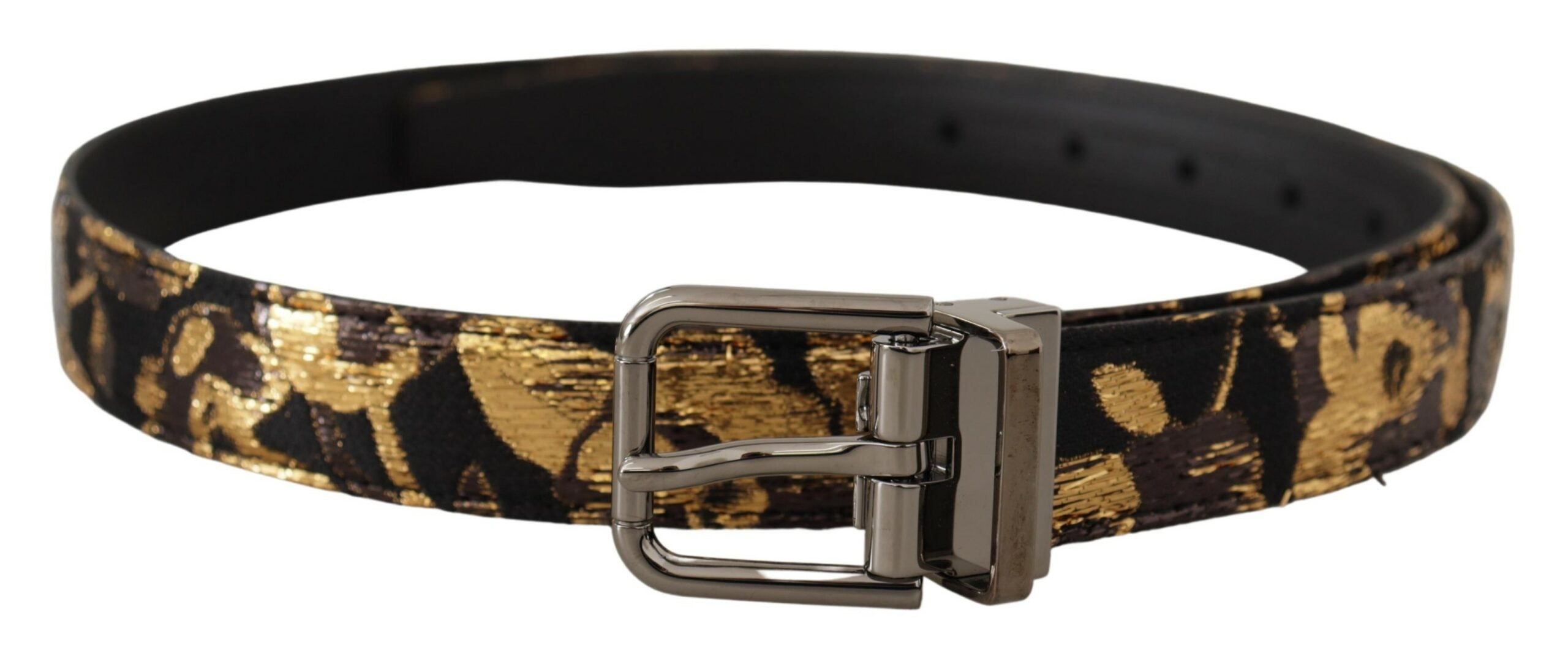 Ceinture en cuir multicolore Dolce &amp; Gabbana avec boucle noire