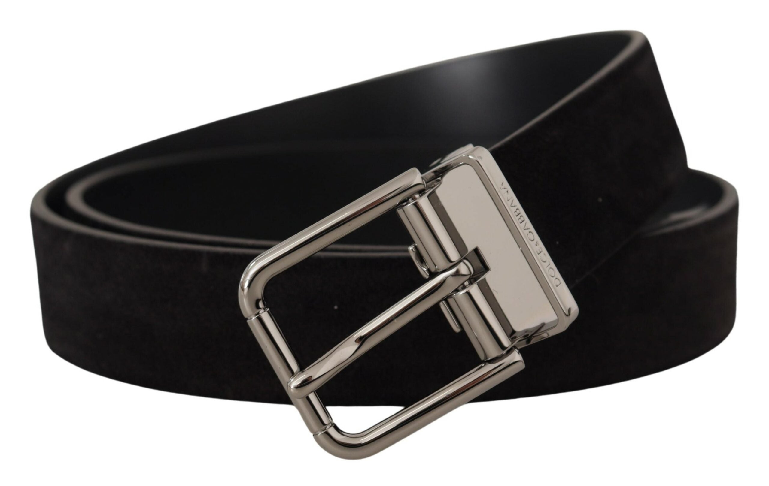 Dolce &amp; Gabbana Ceinture gros-grain en cuir noir élégante