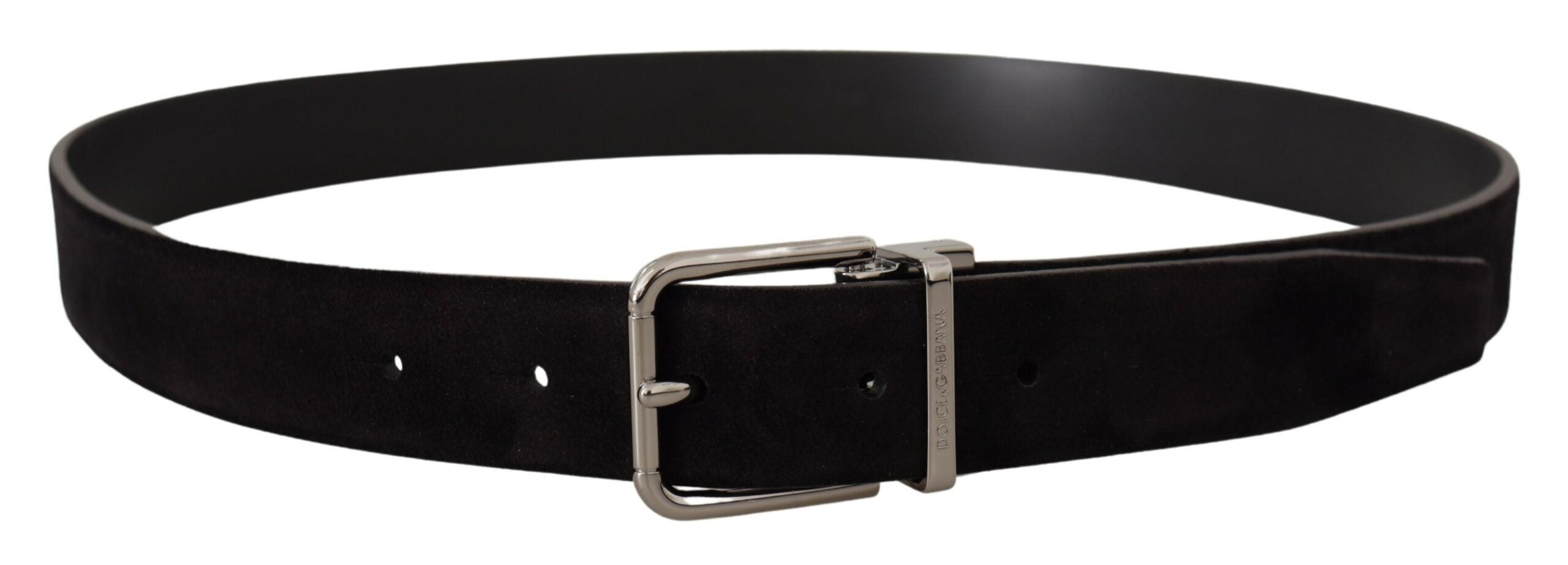 Dolce &amp; Gabbana Ceinture gros-grain en cuir noir élégante