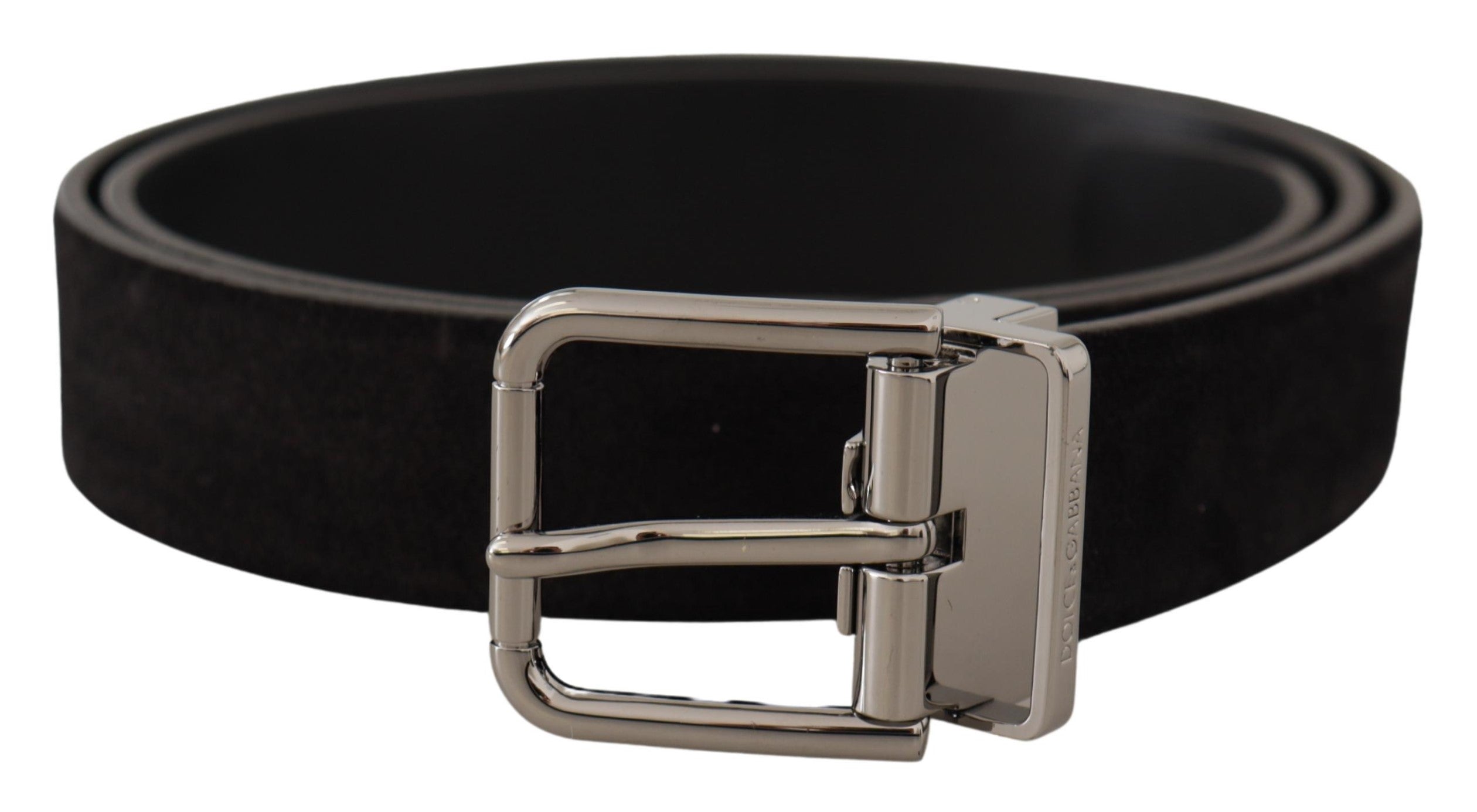 Dolce &amp; Gabbana Ceinture gros-grain en cuir noir élégante