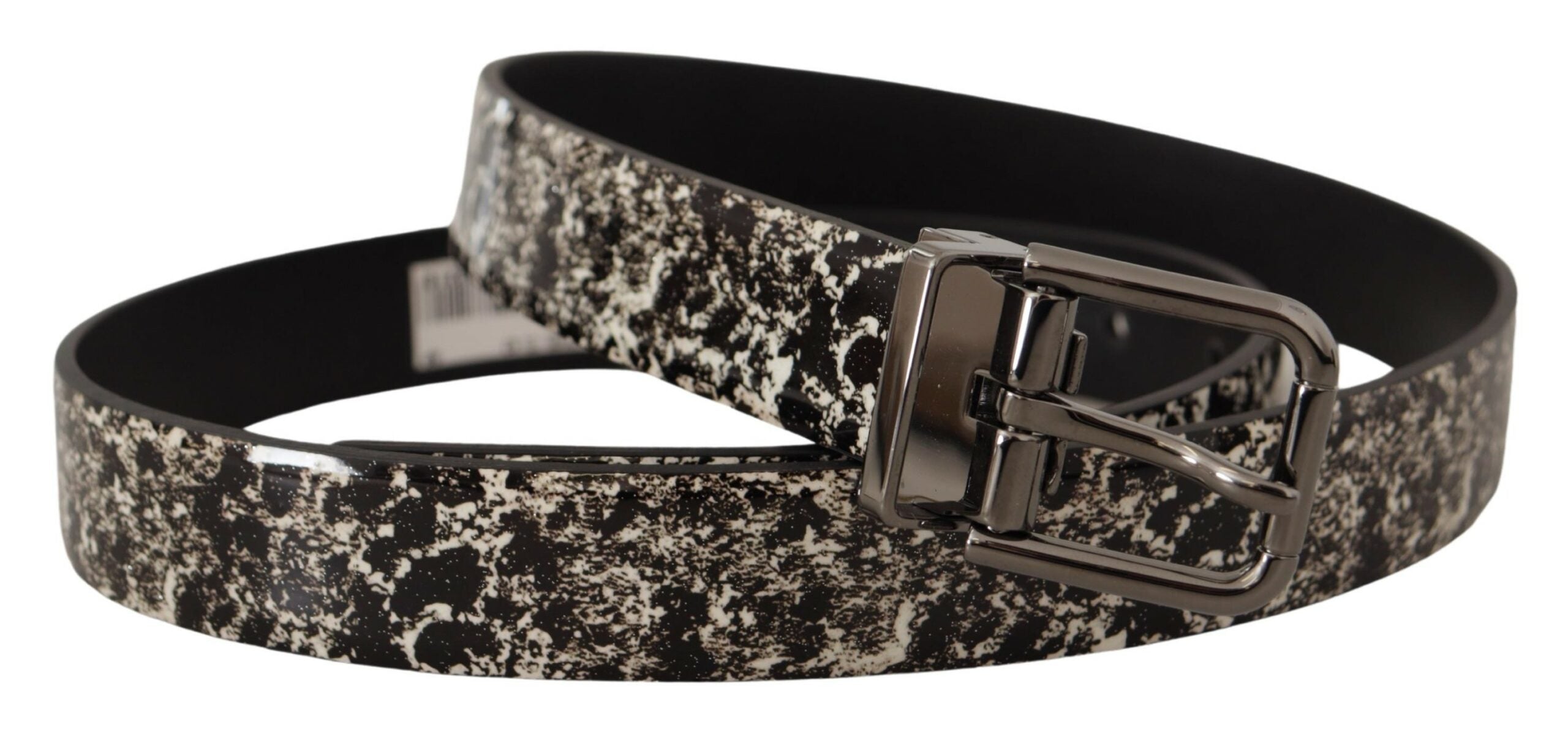 Dolce &amp; Gabbana Ceinture élégante en cuir imprimé marbre