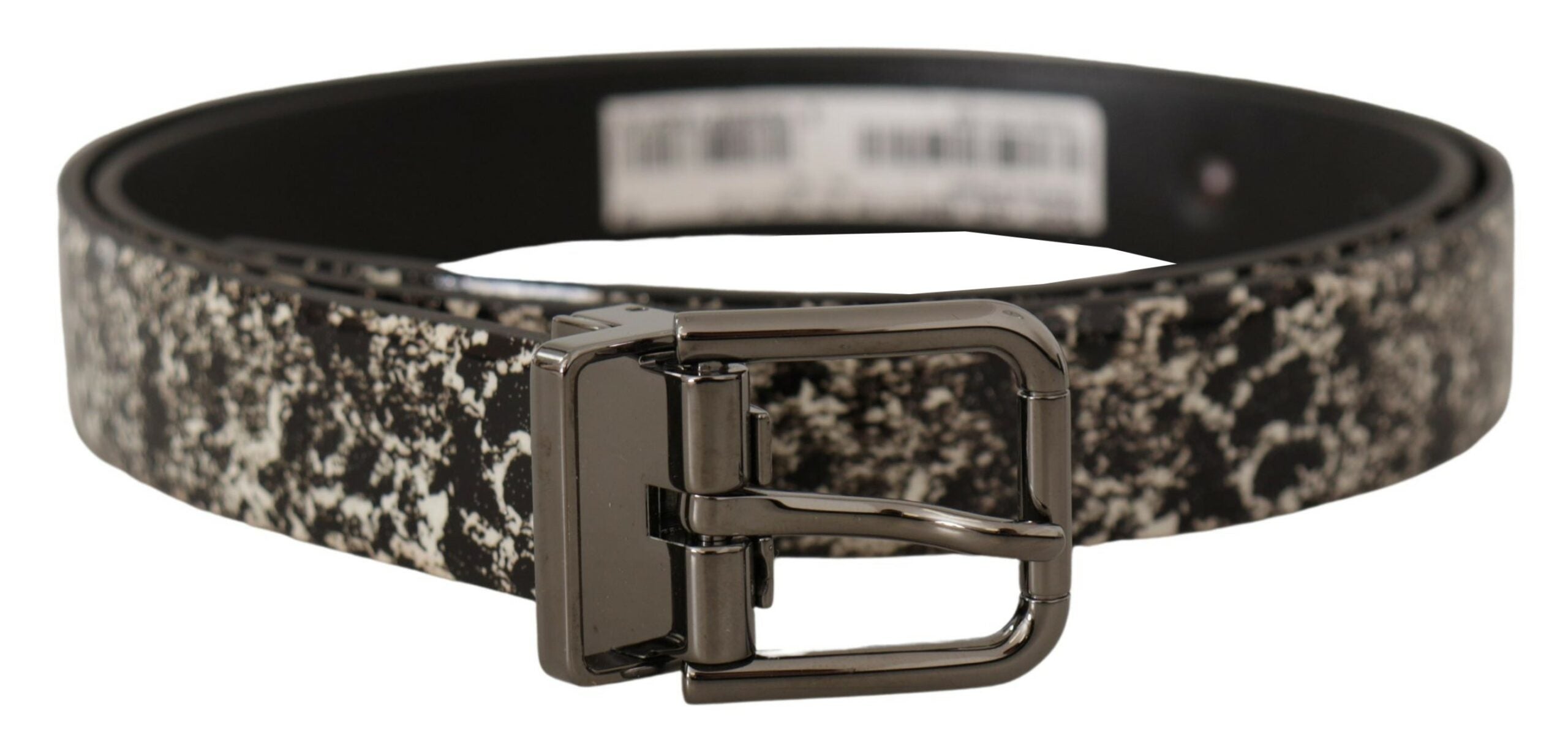 Dolce &amp; Gabbana Ceinture élégante en cuir imprimé marbre