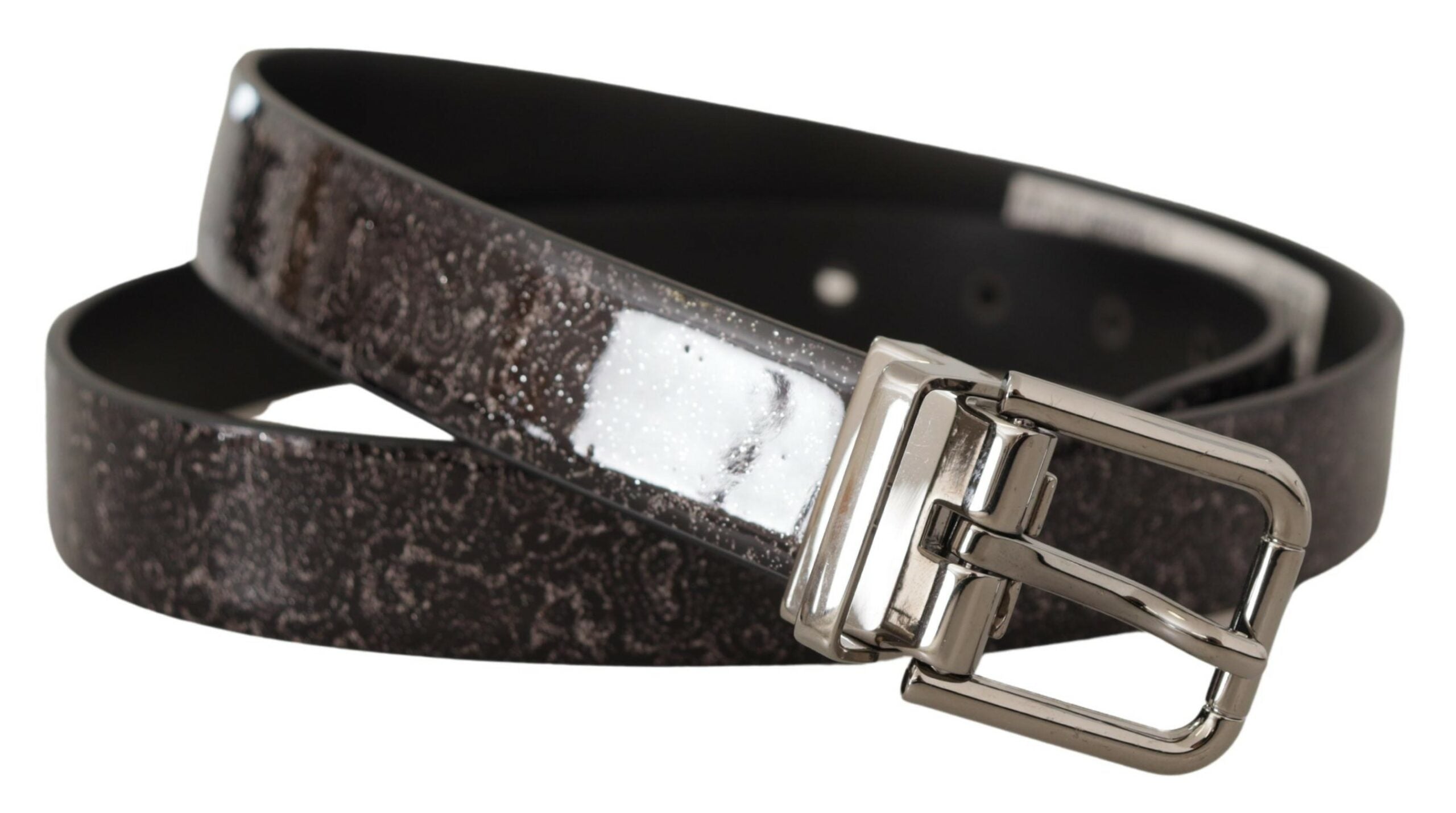 Dolce &amp; Gabbana Ceinture élégante en cuir gros-grain avec boucle en métal