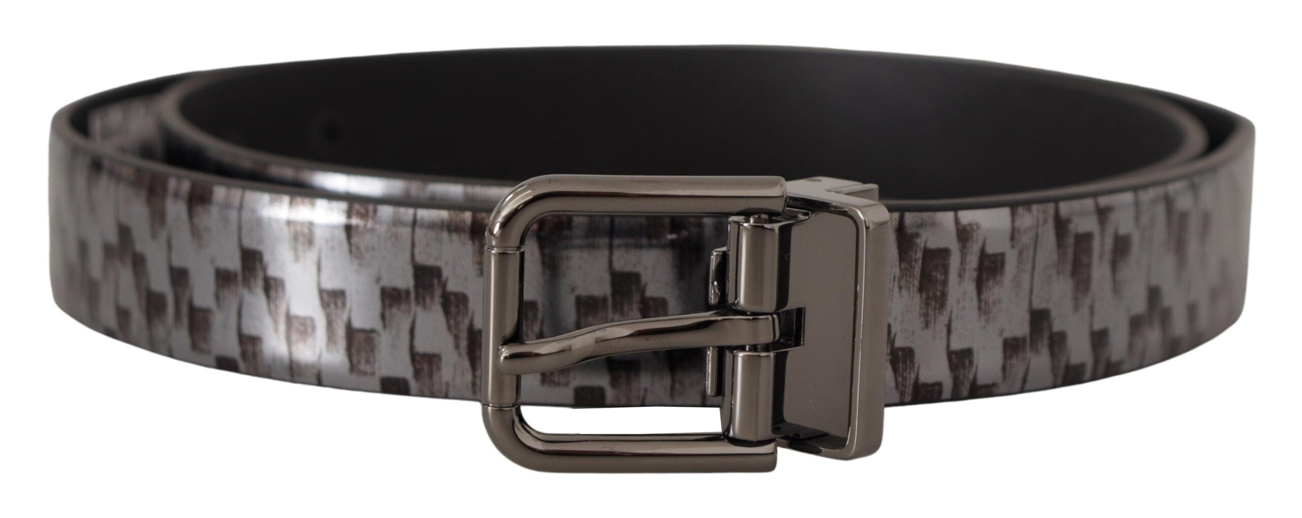 Dolce &amp; Gabbana Ceinture élégante en cuir italien en gris sophistiqué